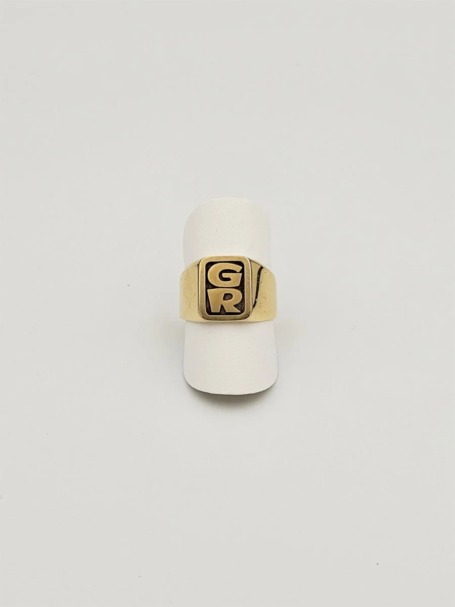 Herrenring Monogramm G/R 8k Gelbgold