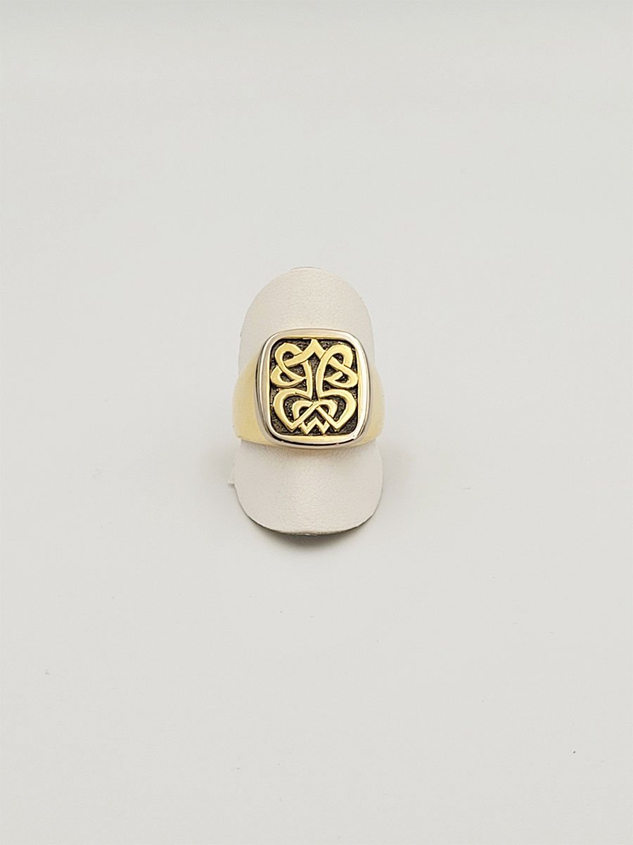 Herrenring 18k Gelbgold/Weissgold