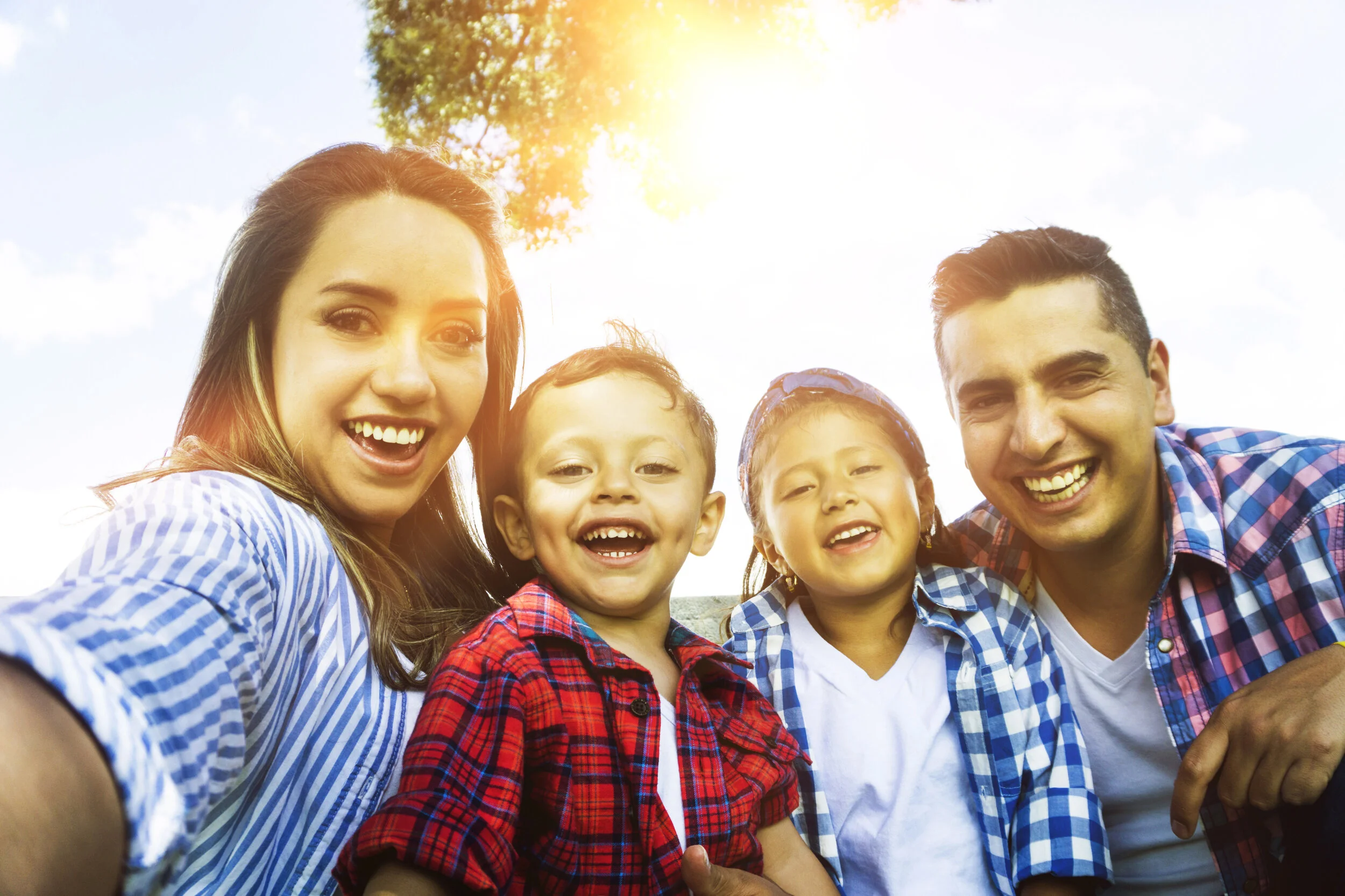Lovely selfie of a latin familly