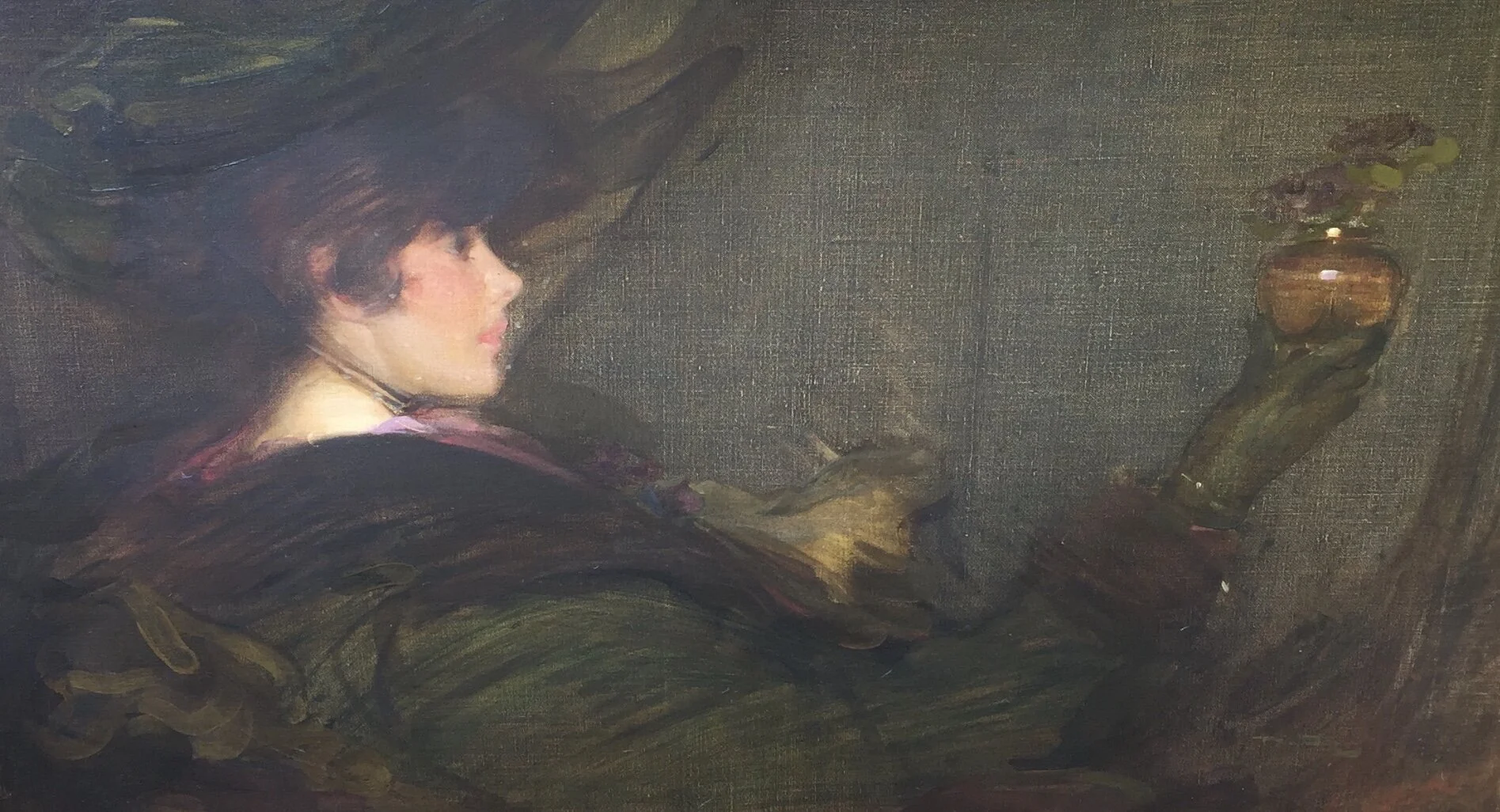 ‘Sweetviolets’ by  Robert Brough ARSA (1872-1905) Oil on Canvas 28” x 40”