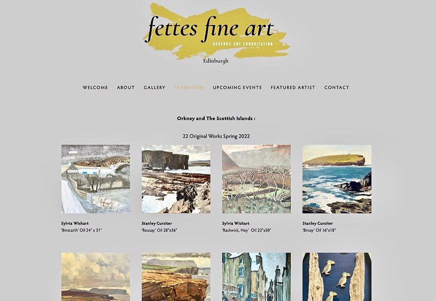 Our latest exhibition &ldquo;Orkney &amp; The Scottish Islands&rdquo; is now available to view in full at fettesfineart.com. Please contact the gallery for more information on any of the works featured and join our mailing list for an exclusive invit