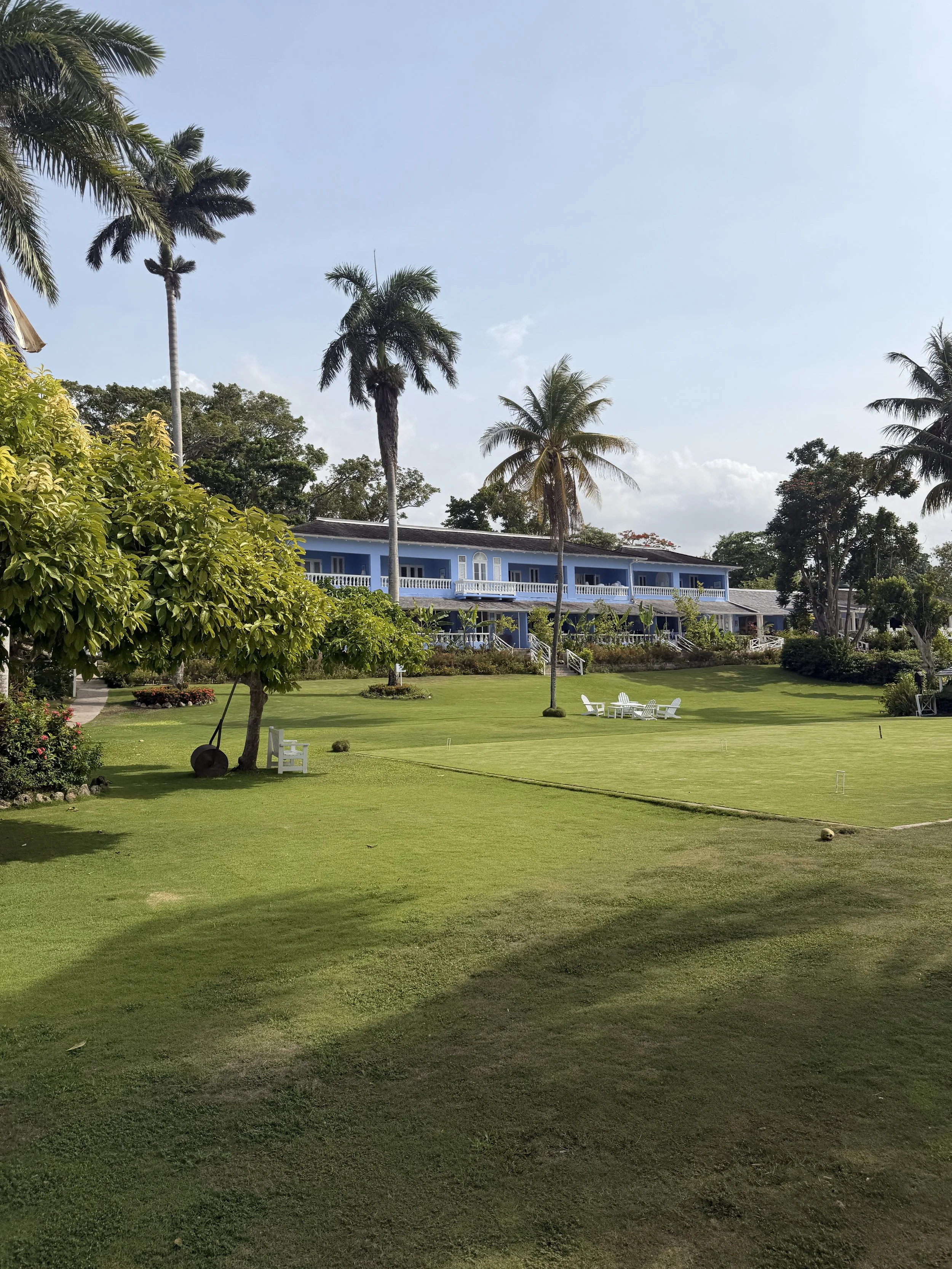 Lawn at Jamaica Inn luxury oceanfront hotel in Ocho Rios
