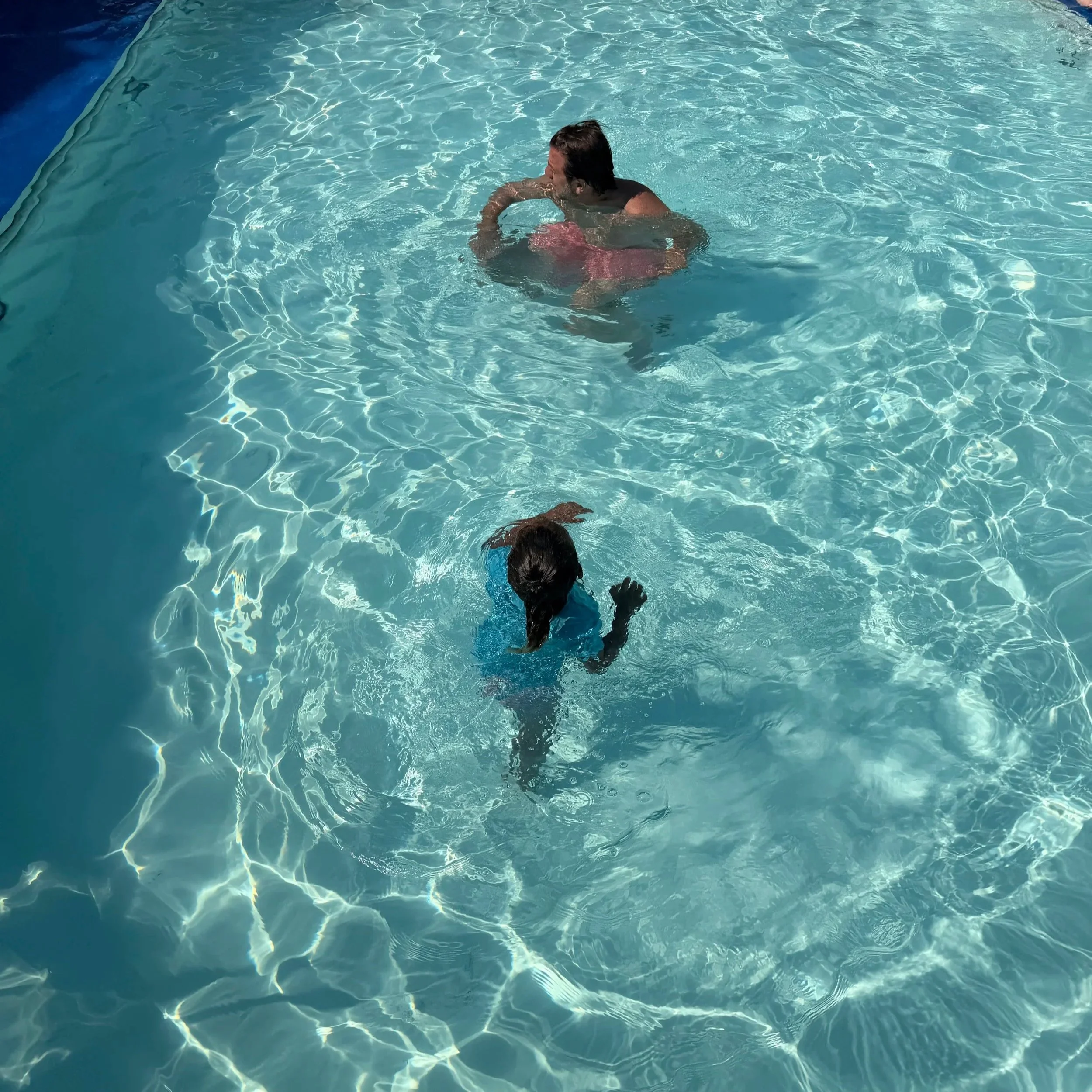 Three year old swimming in Celebrity Equinox Family Pool