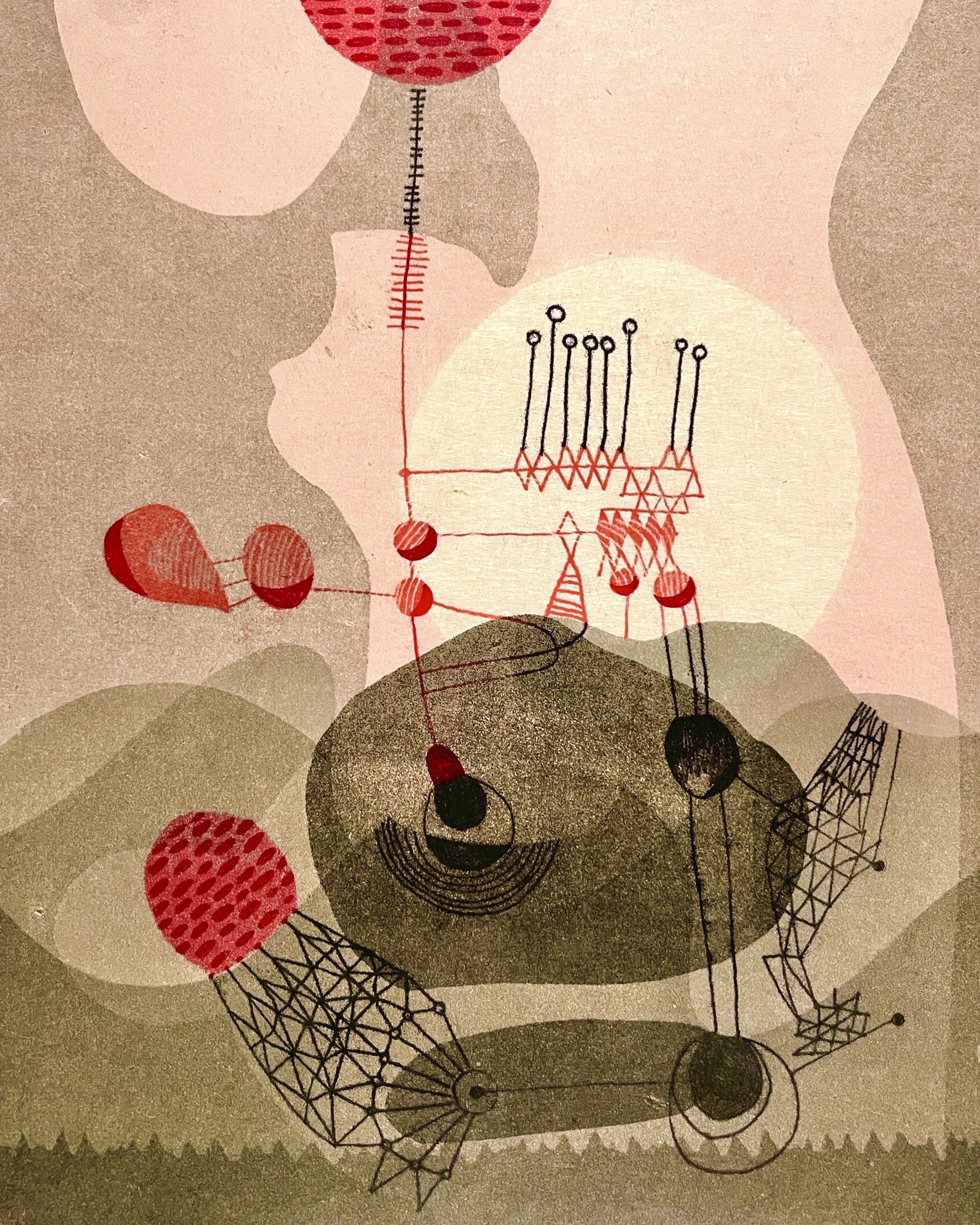   Beach Day  | Monotype on Kitakata Paper | 10x8 | 2023 