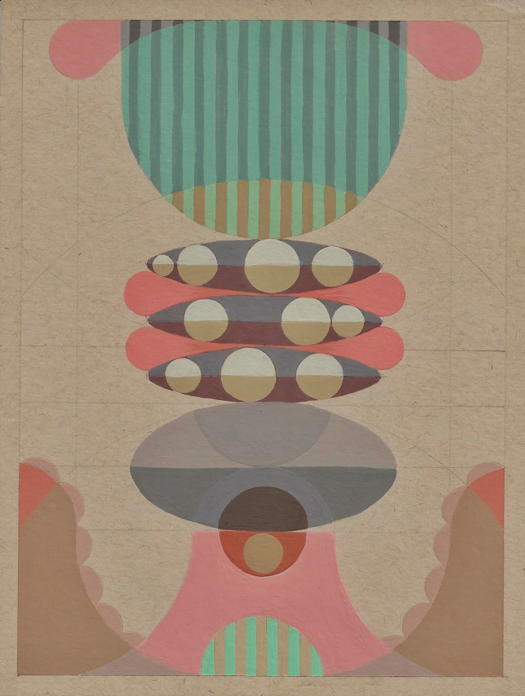 Shell Game 5, 2025,
Graphite and gouache on toned paper, 6x8 in.

