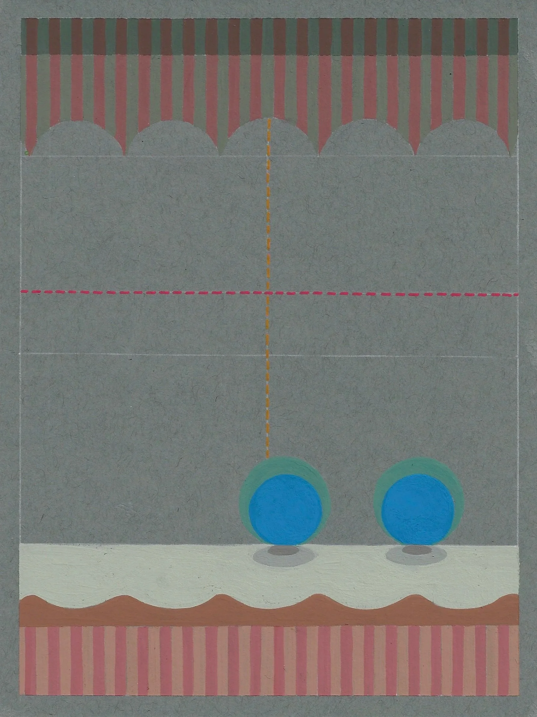 Mouse Talk (After Mouse Talk), 2026,
Gouache and white charcoal on toned paper (Triptych),
Panel 2/3, 6x8