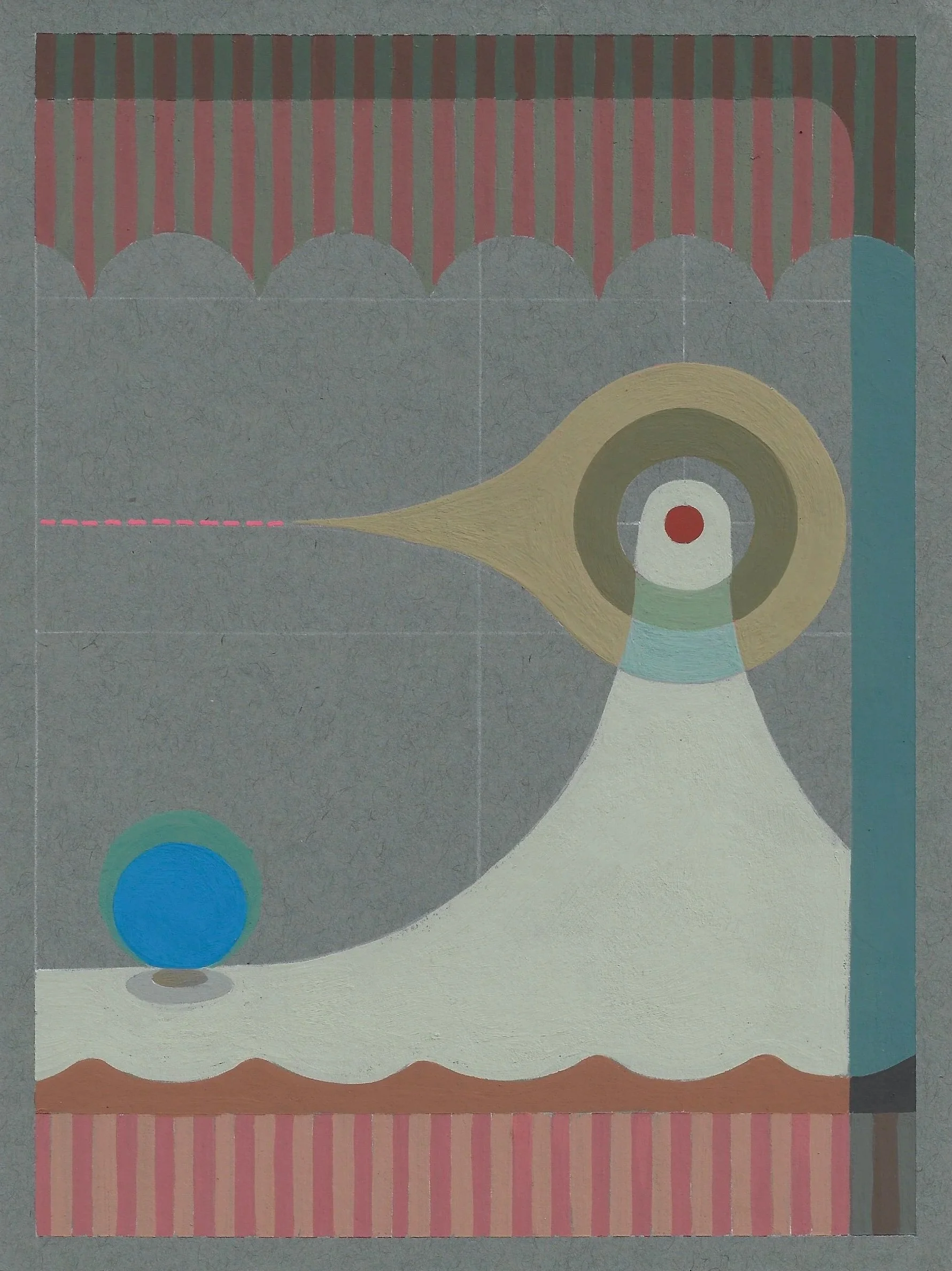 Mouse Talk (After Mouse Talk), 2026,
Gouache and white charcoal on toned paper (Triptych),
Panel 3/3, 6x8