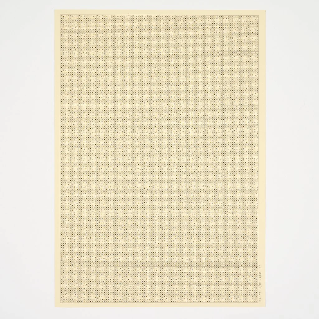 Date: 2025 Size: 420 x 297 mm (113/4 x 16 1/2 inches) Medium: Felt-tip pen on graph paper Paper: Daler Rowney Canford Ivory 150gsm (90 lbs)