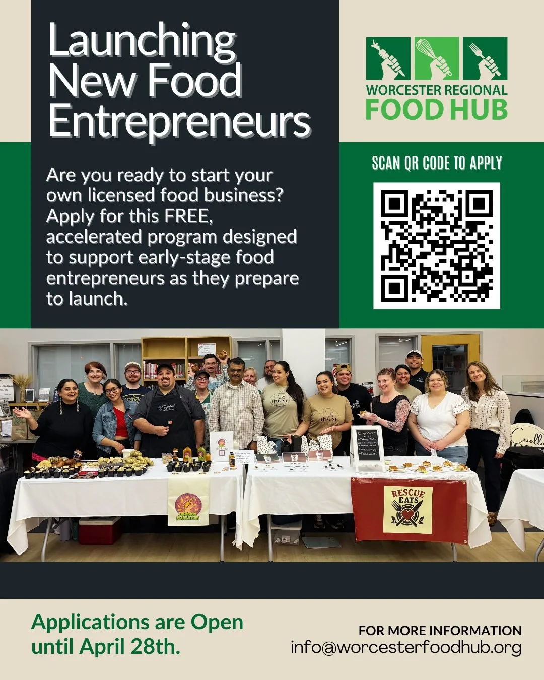 Now Accepting Applications! 

Are you ready to start your own food business this year? This is your moment.
The Launching New Food Entrepreneurs program is a FREE, accelerated course designed to help you go from idea to licensed business. Through han