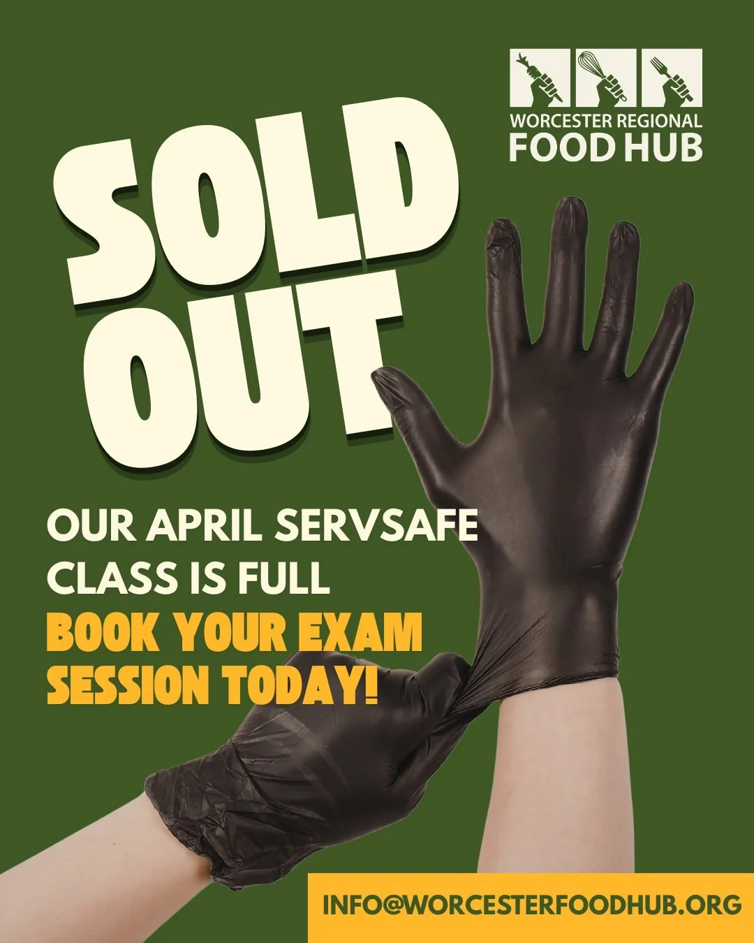 Our April ServSafe Food Manager course + exam is officially SOLD OUT 

Missed this round? Don&rsquo;t worry,  it&rsquo;s not too late to get certified. Spots now open for our May and June sessions, and they fill quickly!

Reserve your seat: https://b