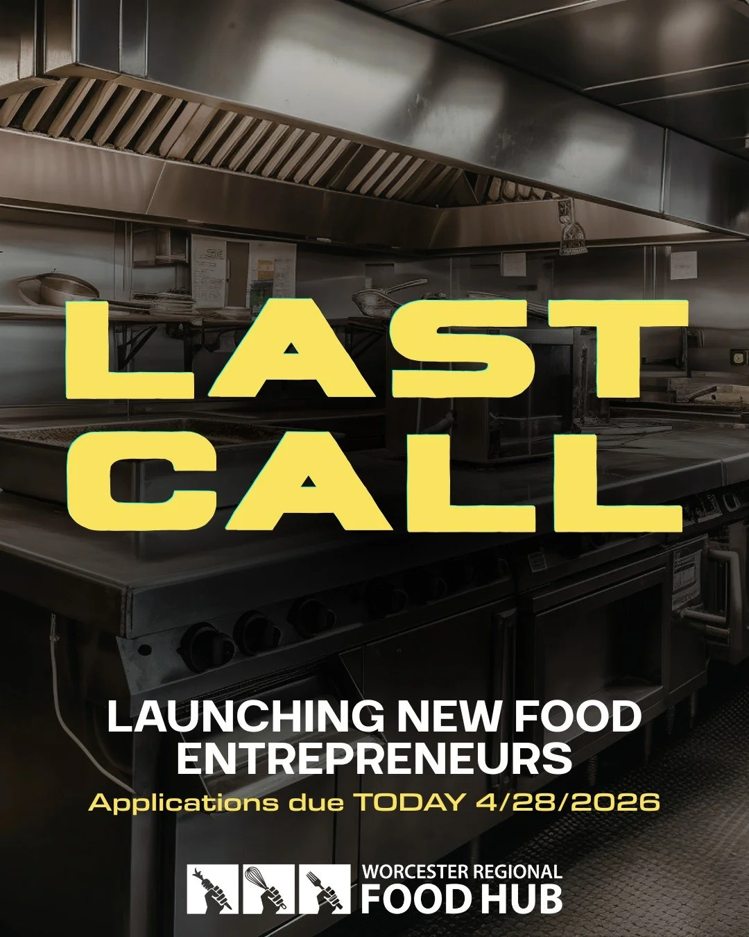 The Launching New Food Entrepreneurs program at the Worcester Regional Food Hub is an accelerated, no-cost program designed to get your food business fully up and running, and applications are closing TODAY!

Apply NOW: https://forms.gle/mrxpiUcthWrX