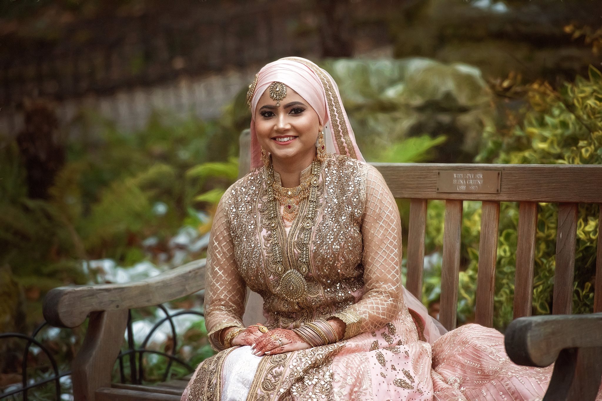 Afghan  bride with a lovely asian wedding dress