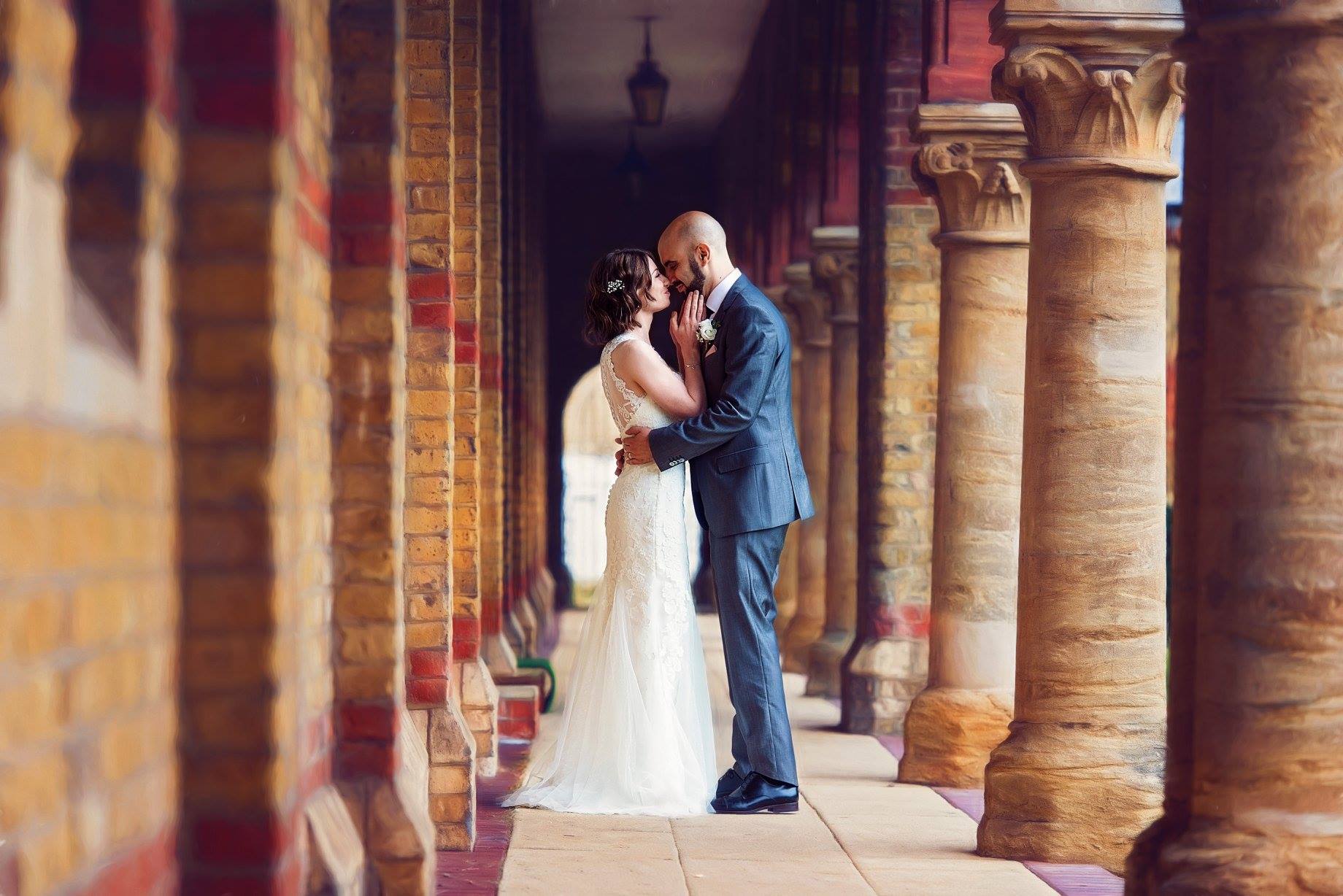 wedding photo session with a lovely couple just outside groom house in Watford