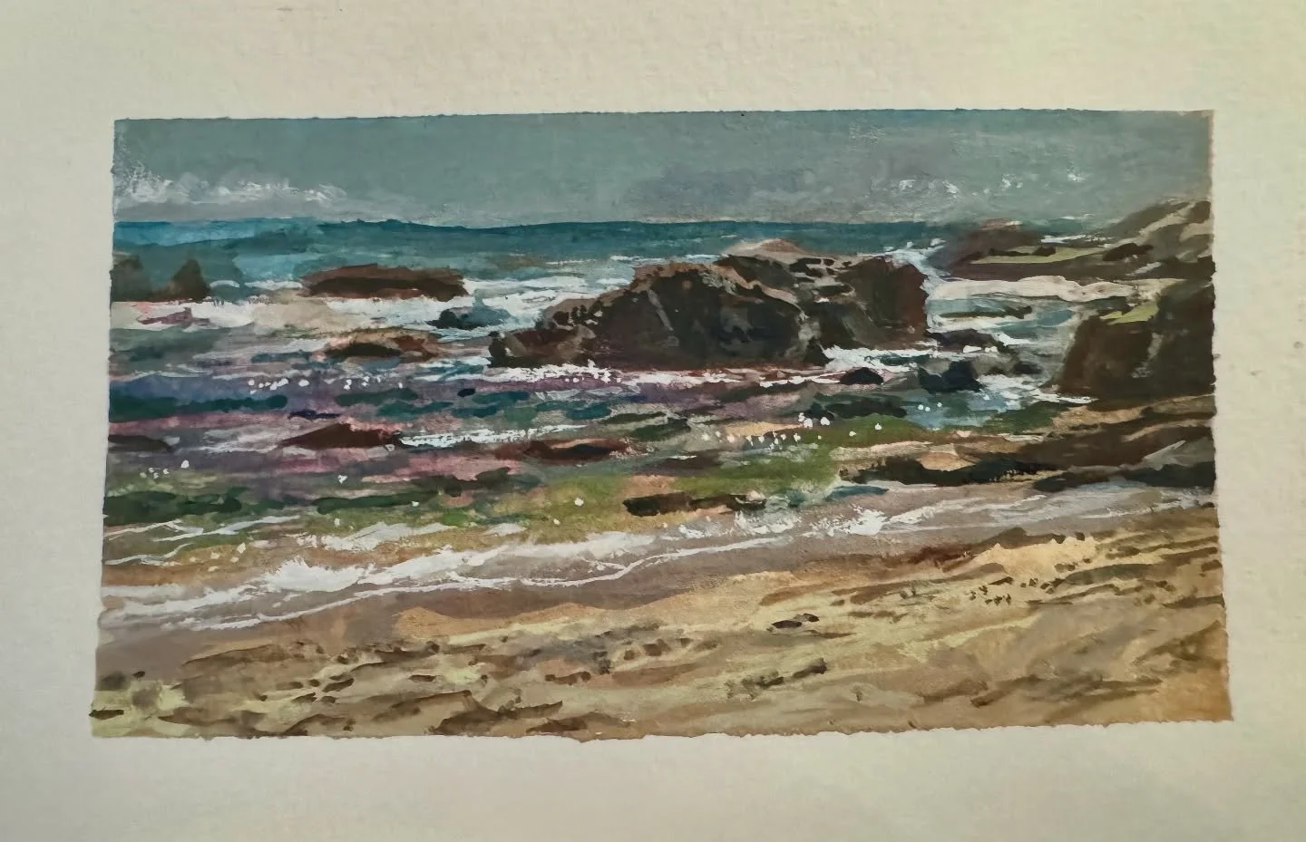 Went outside and touched sand 

Thanks for dragging me out @jessenpaints !

#pleinairpainter #gouchepainting #beach #art #paint #creative