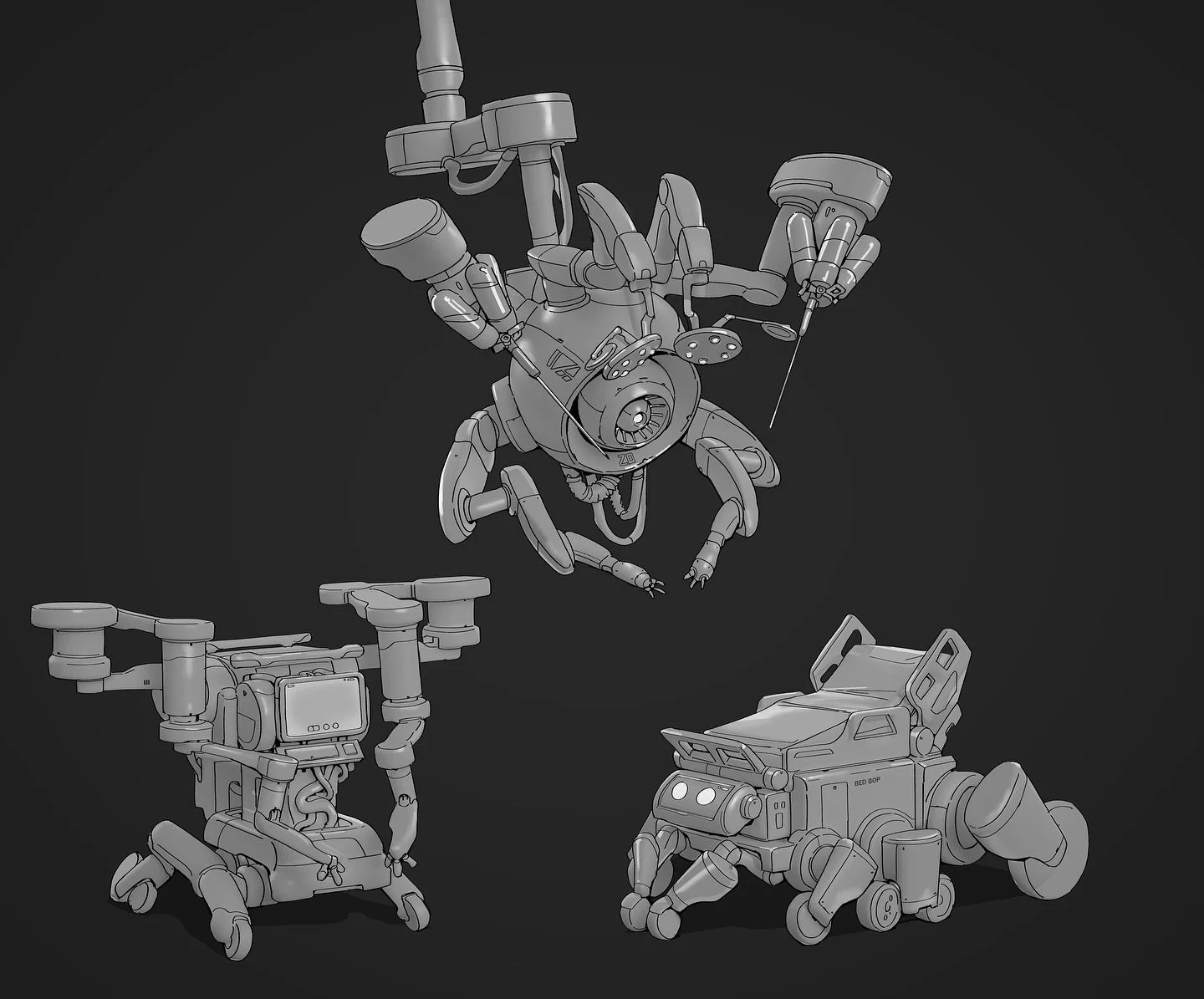 Drawover of some vr mech models. Still need the patience to get this level of detail in vr, would be cool to do some 3d prints

#mech #3d #design #robots #concept #vr #substance #art #creative