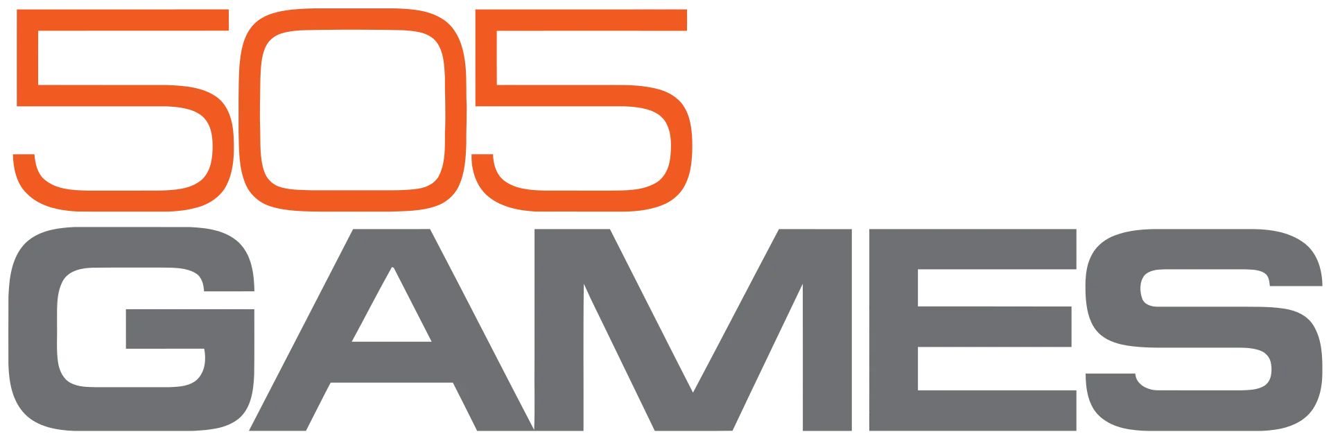 The image shows the logo for 505 Games, with "505" in large orange numbers above the word "GAMES" in gray capital letters.
