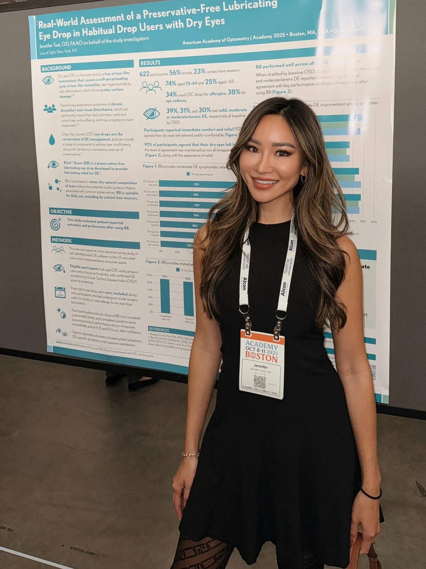 Just shared my 2nd research presentation on dry eyes at Academy🥹! My nerdy side coming through.. but being involved in clinical studies had always been inspiring bc I get to see new innovation and brilliant minds around me 🧠. #boston #academia