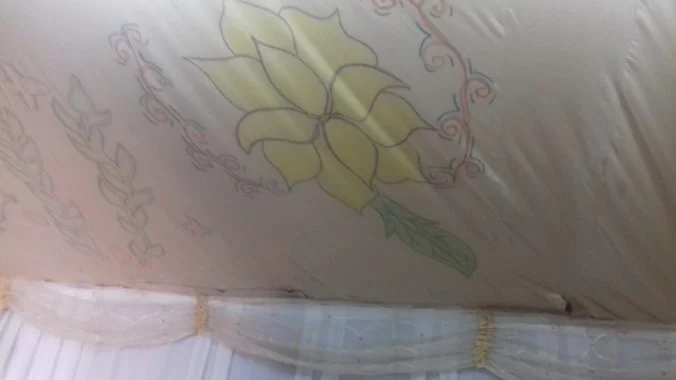 Inside of a refugee tent, Photo taken in Ceylanpınar by the author on 23 July 2018.