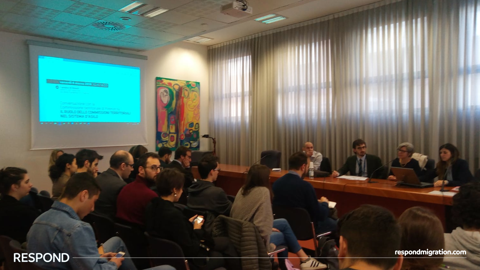 The Florence Territorial Commission discussing the asylum seekers application process, University of Florence , 8th March 2019