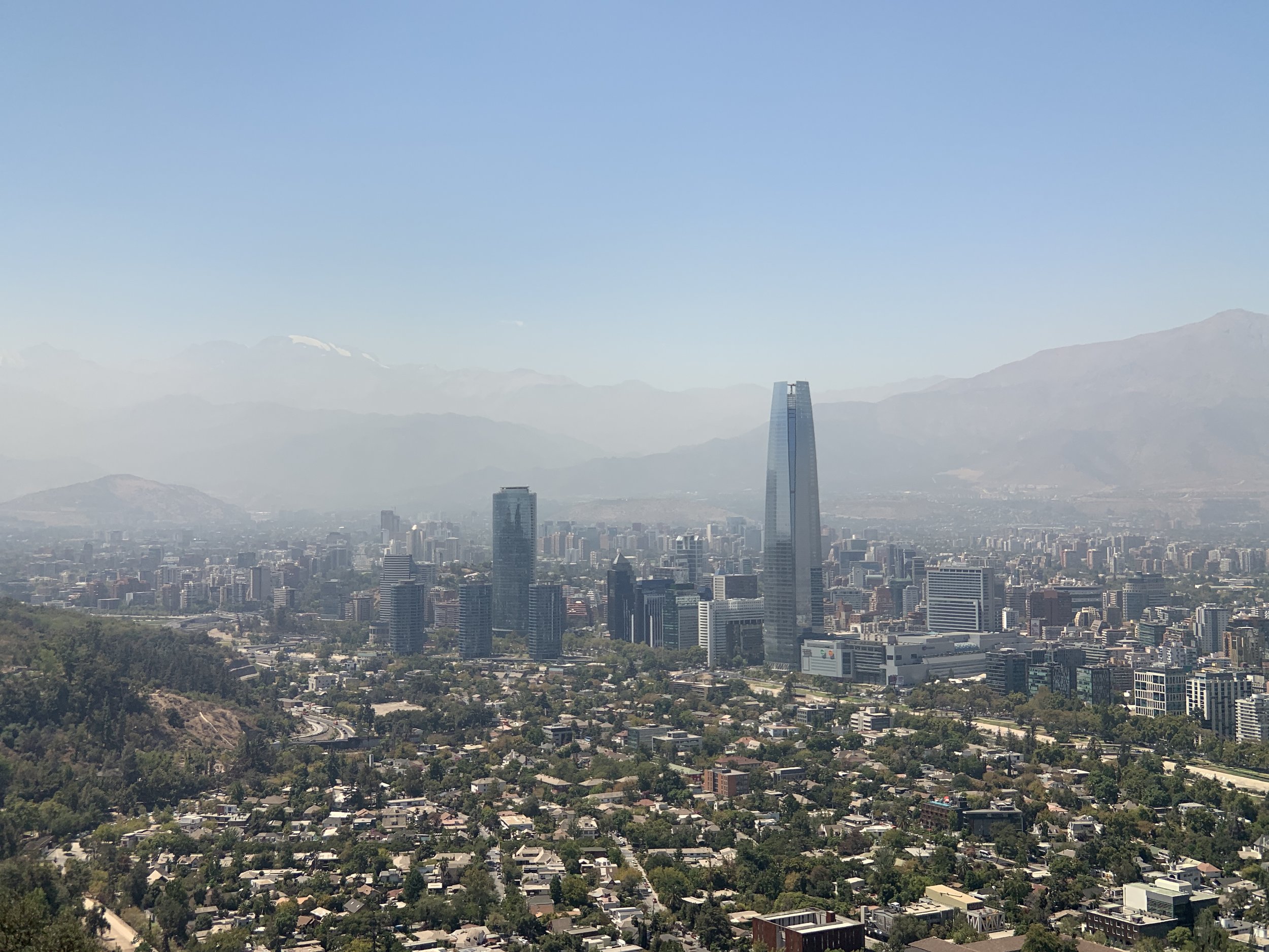 Santiago’s hazy skyline