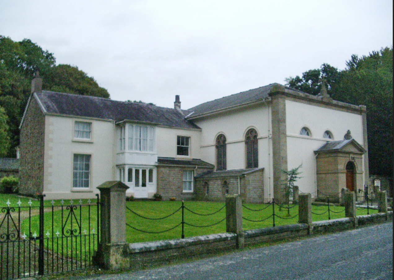 The Presbytery and Church of St Thomas the Apostle, Claughton-on-Brock, Lancashire, today.  Built in 1794, the Presbytery was extended by Robert Gradwell during his years in charge of the mission, from 1811 to 1817