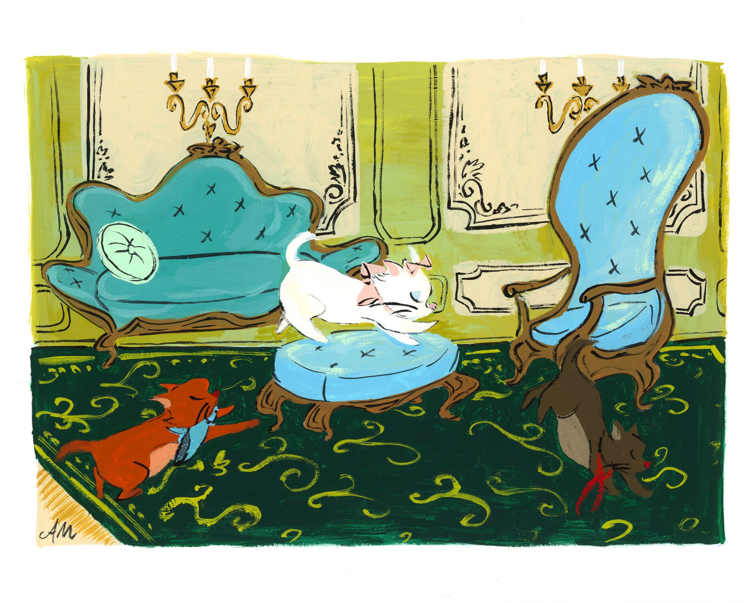 Parisian Cats Chasing 8x10.jpg