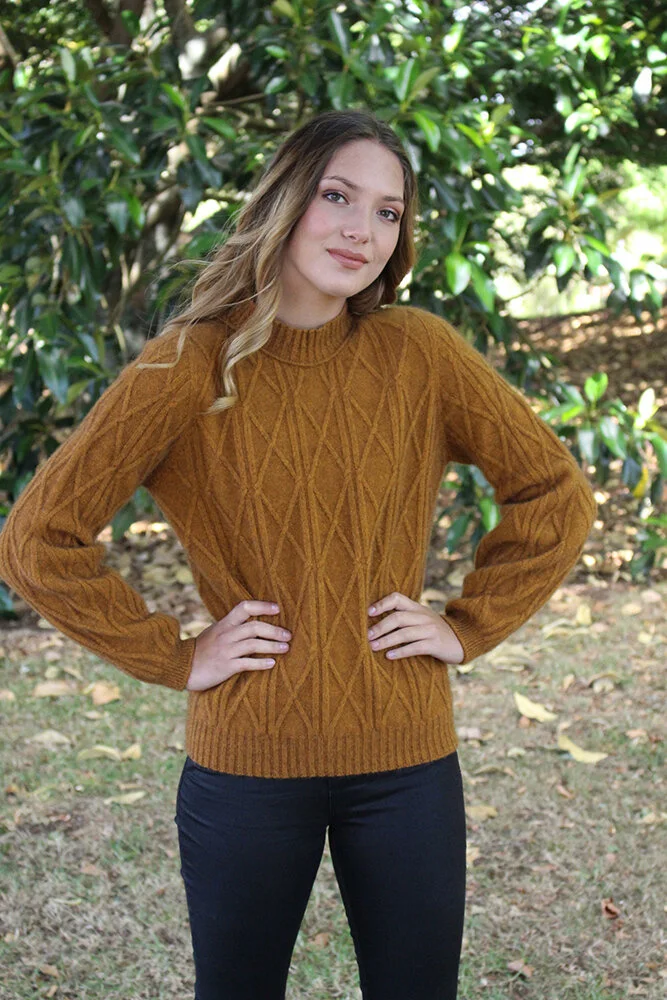 Possum Merino Cable Bell Sleeve Jumper 9778