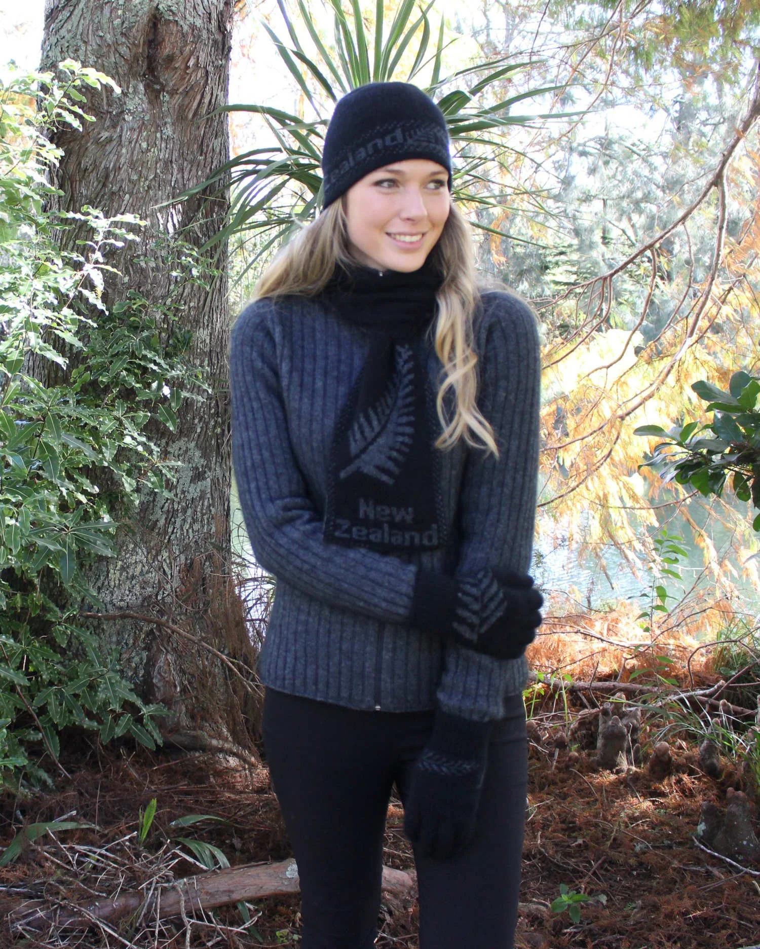 New Zealand Made Possum Merino Silver Fern Beanie #9855 | Skull Cap | LarsMart
