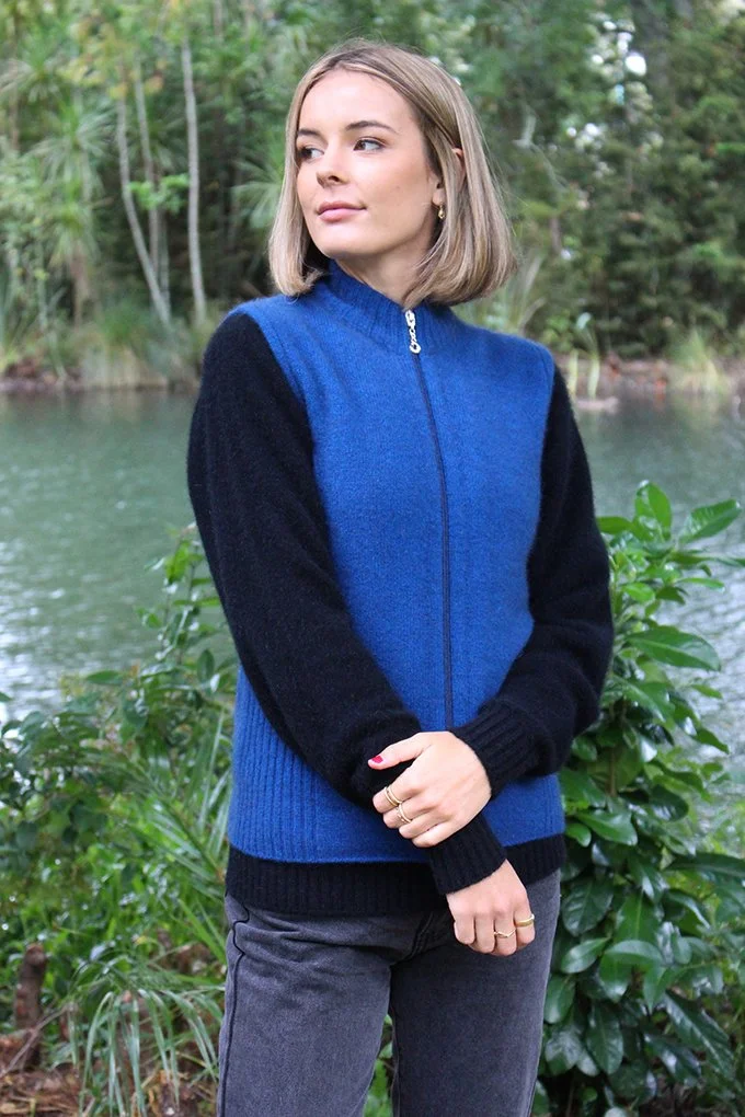 Possum Merino Zip Vest with Rib Detail 9978 New Colour. Sage