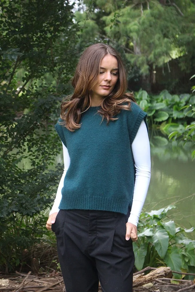 New Zealand Made Possum Merino Serene Vest #9788 | Women's Luxury Knitwear | LarsMart