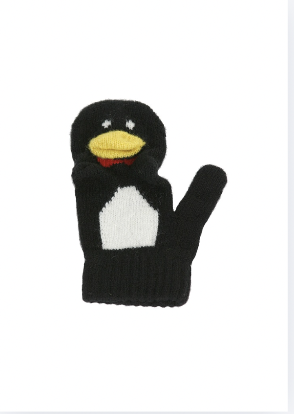 New Zealand Made Merino Kids Penguin Mittens #9402 | 100% Merino Lambswool | LarsMart