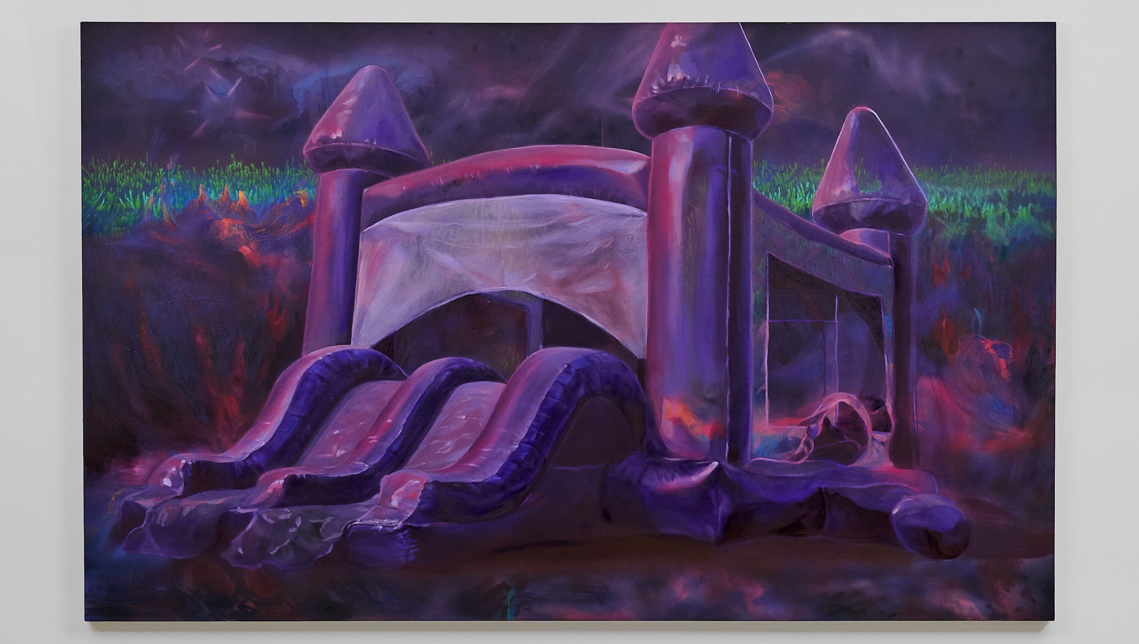 Eventual Castle oil, acrylic, aerosol paint on canvas 48” x 78” 2025