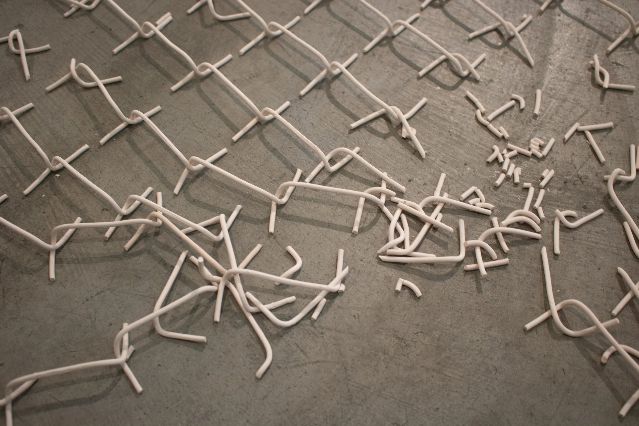 What Is Tied May Never Be Untied ceramic, acrylic paint (orange detail) 150 sq. ft (dimensions available) 2024