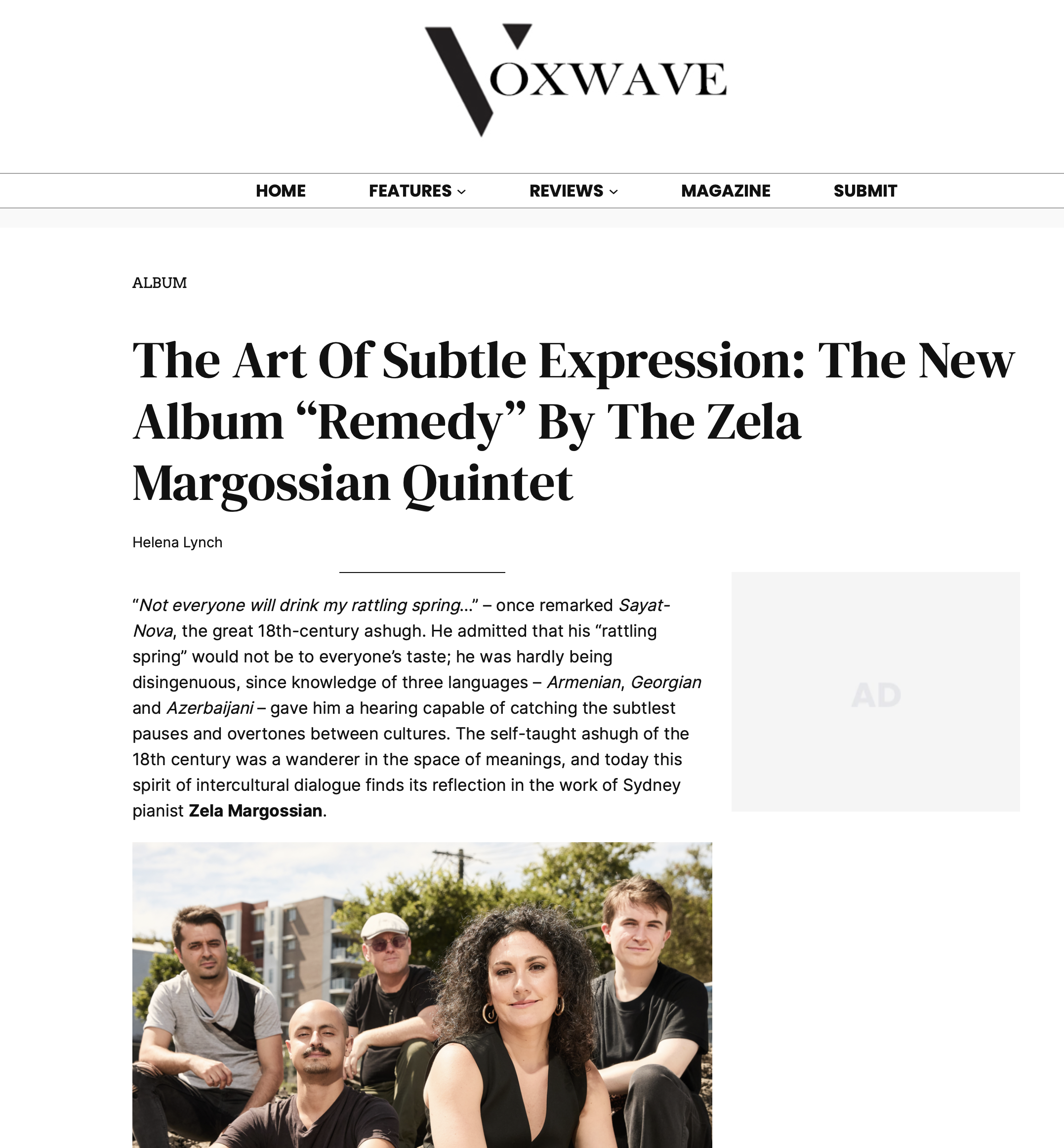 Review from Voxwave Magazine - new album "Remedy"