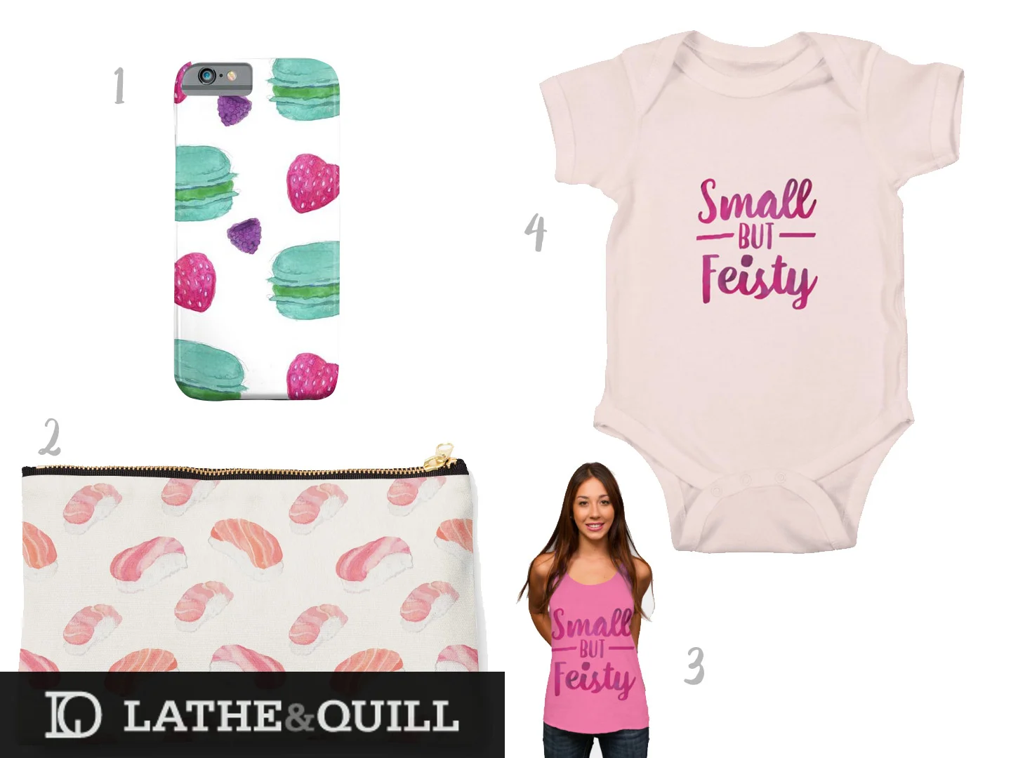 cute pink and feminine clothes and merch at our print on demand stores