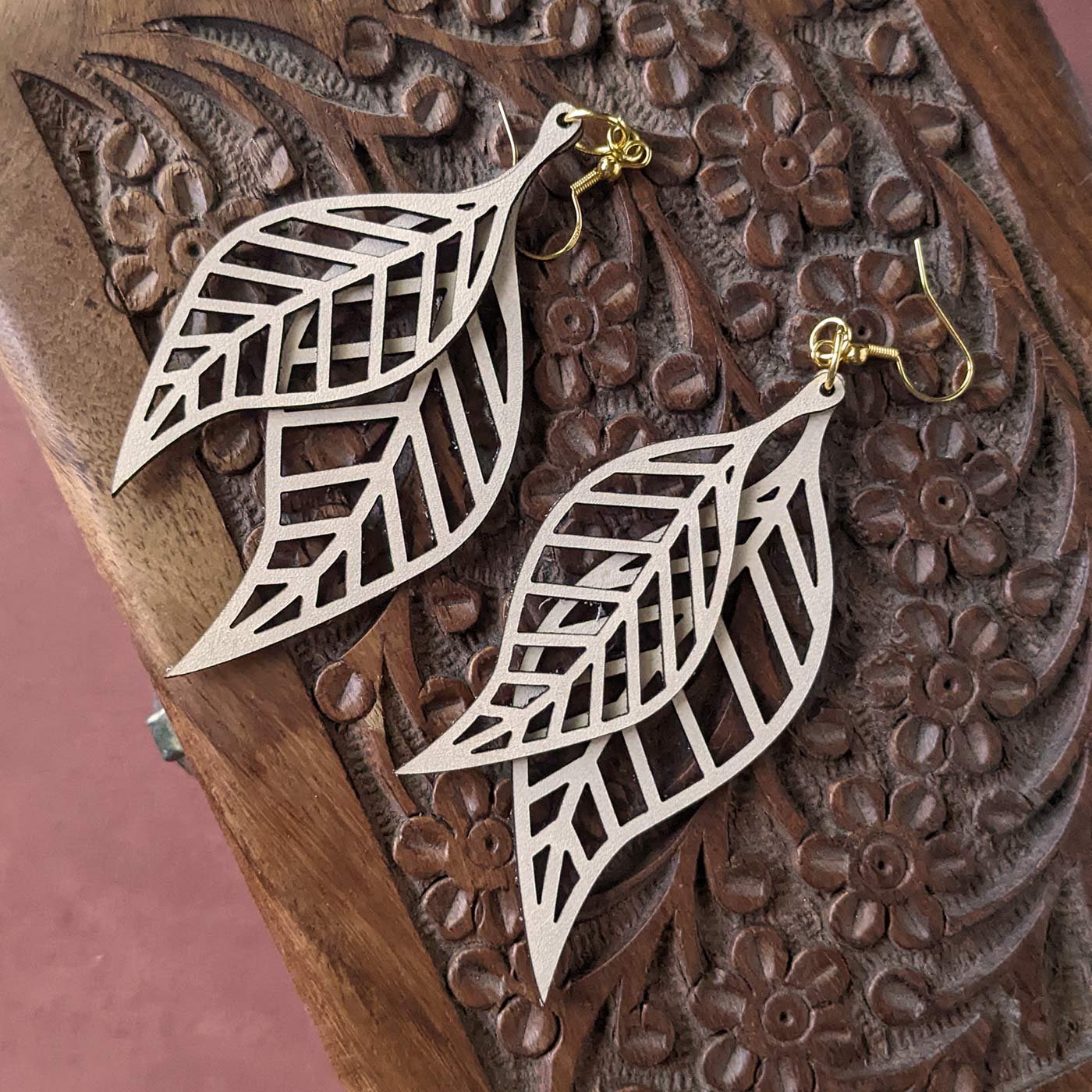 Pinched Leaf Recycled Leather Earrings – Heartbreak Boutique