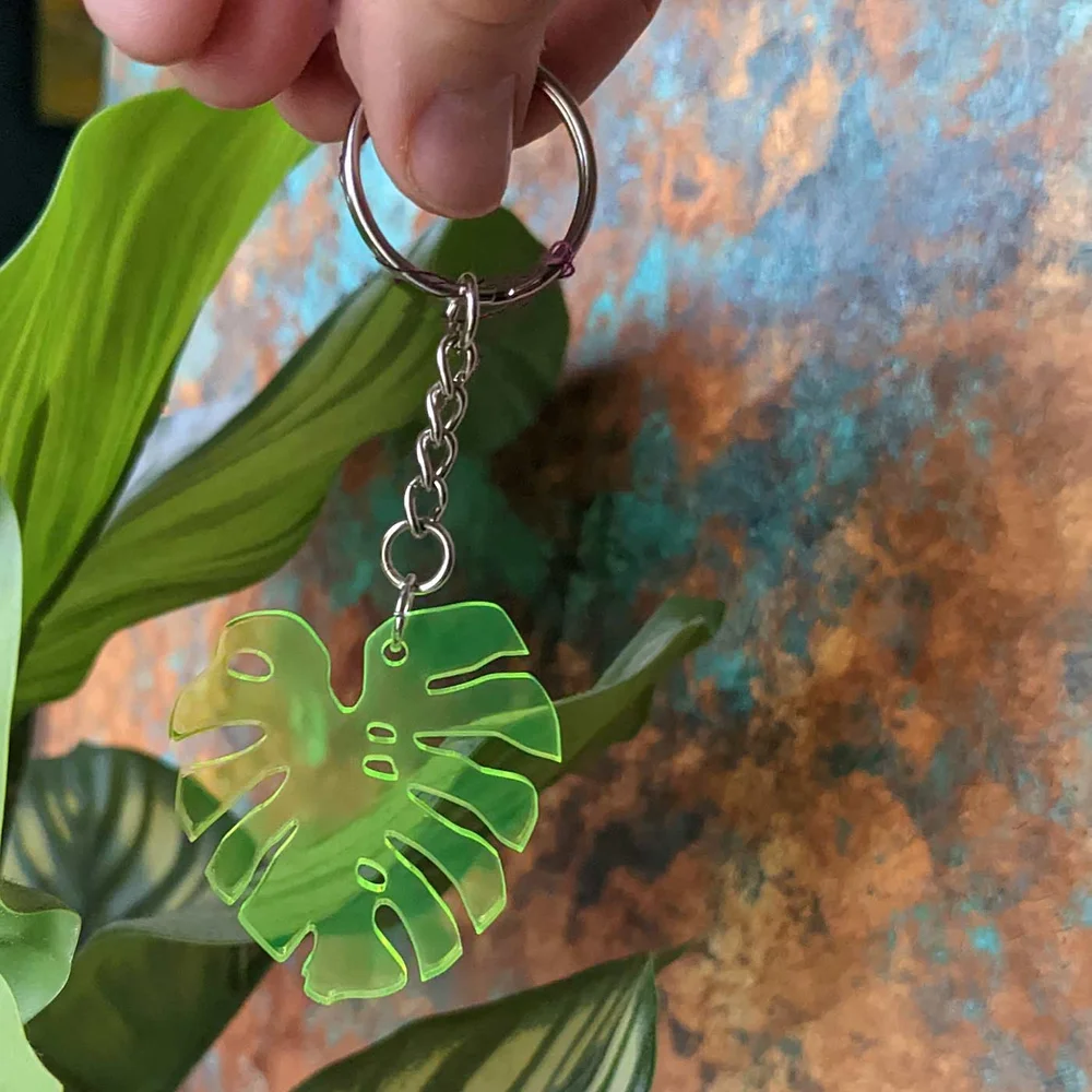 Monstera Key Chain  Lathe and Quill