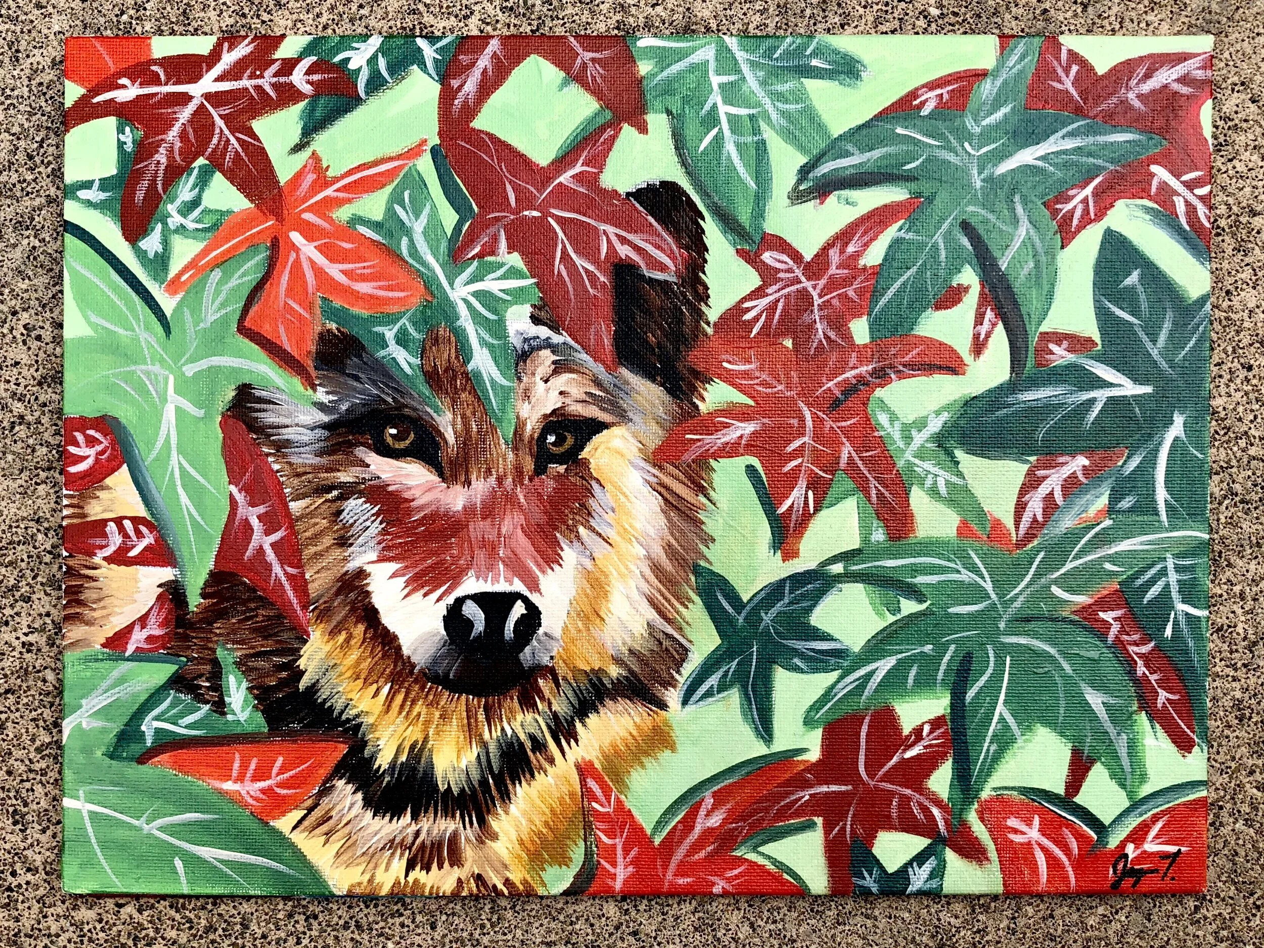 Autumn Wolf - Acrylic on Canvas
