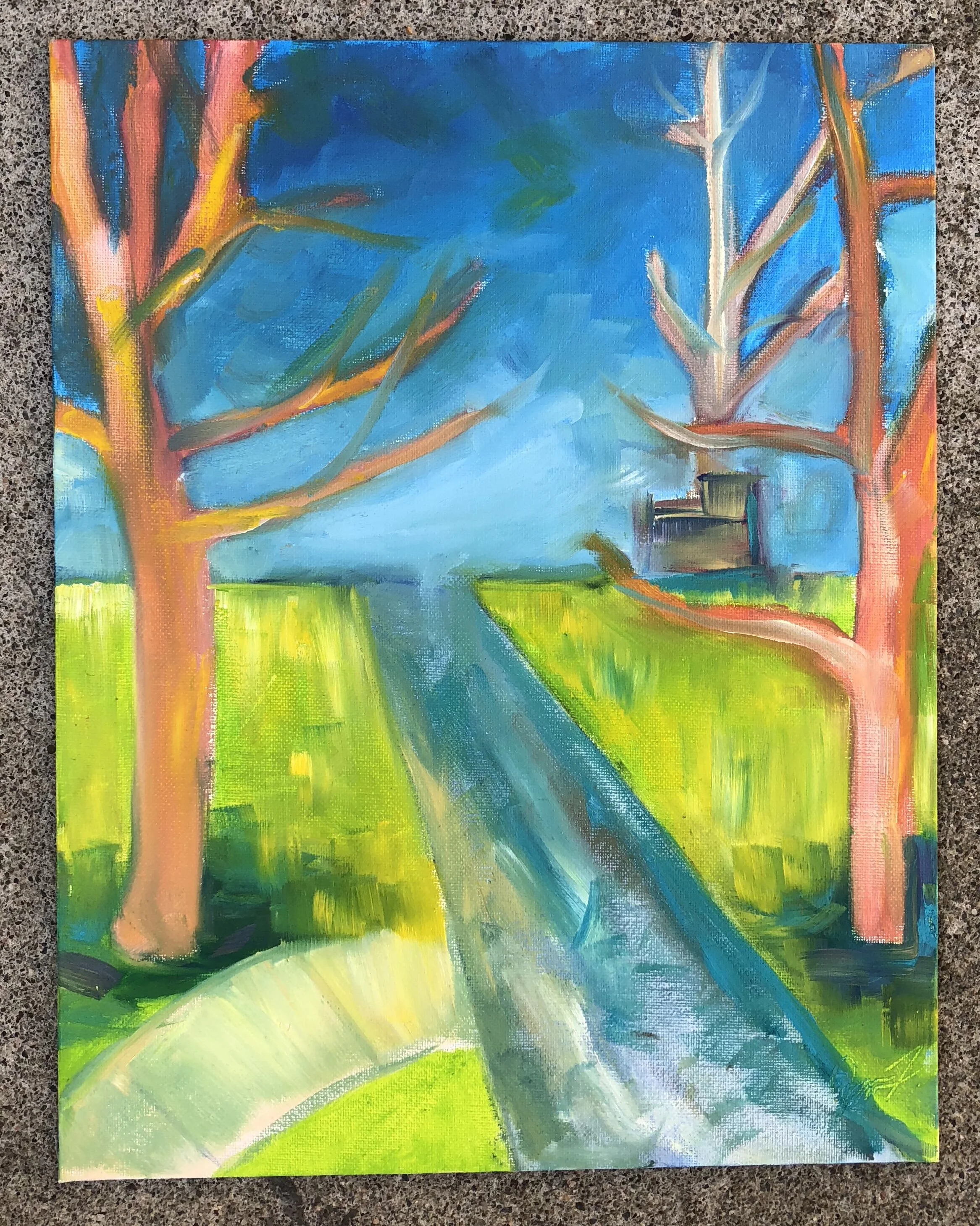 Park Bench - Oil on Canvas