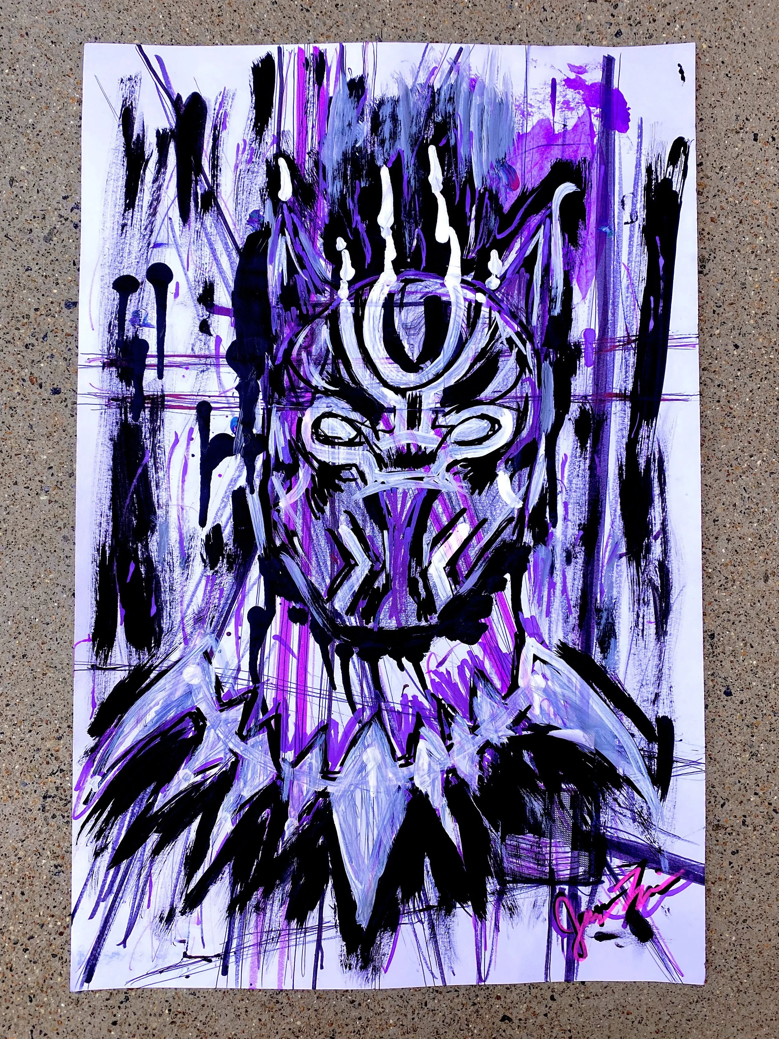Black Panther - Mixed Media on Paper