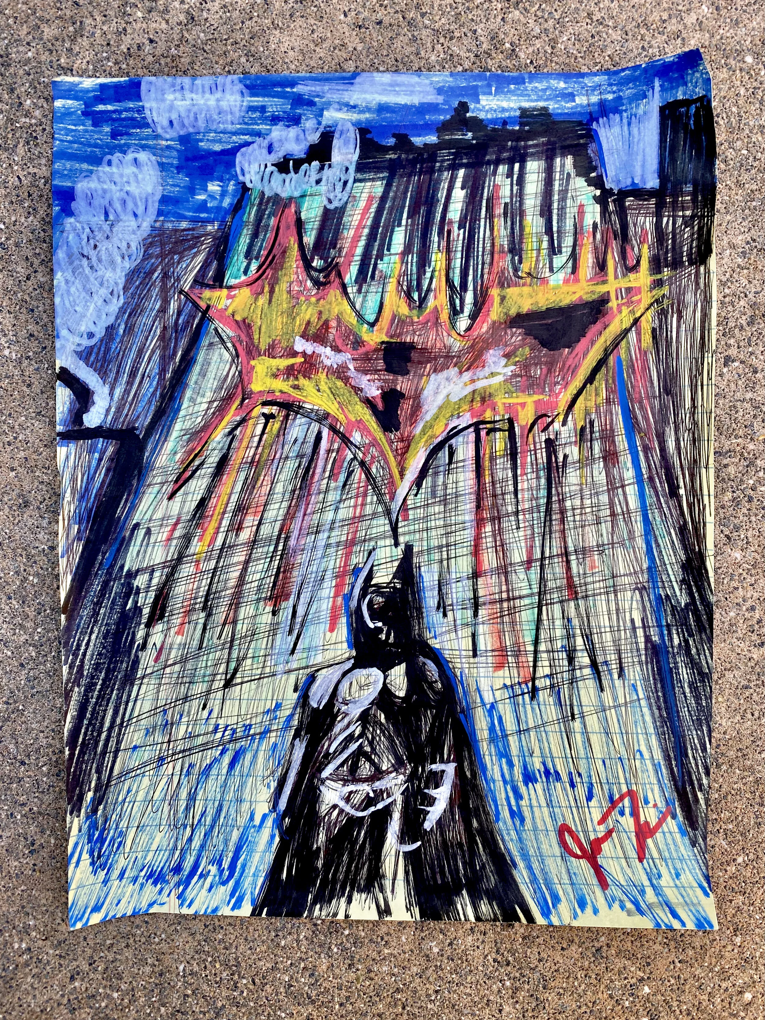 The Dark Knight - Marker on 8.5x11in Paper
