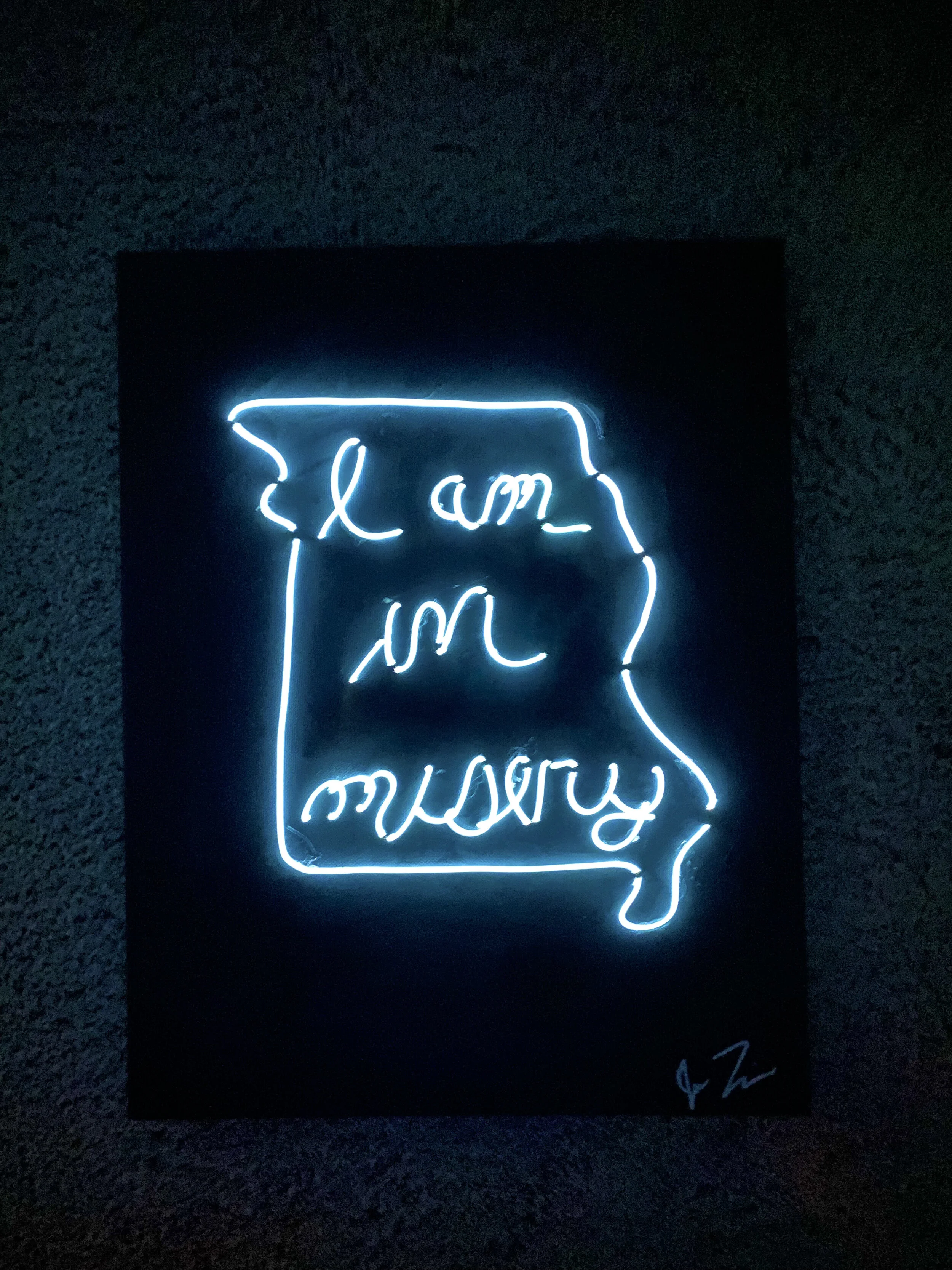 I am in Missouri - EL Wire on 14x28in Canvas