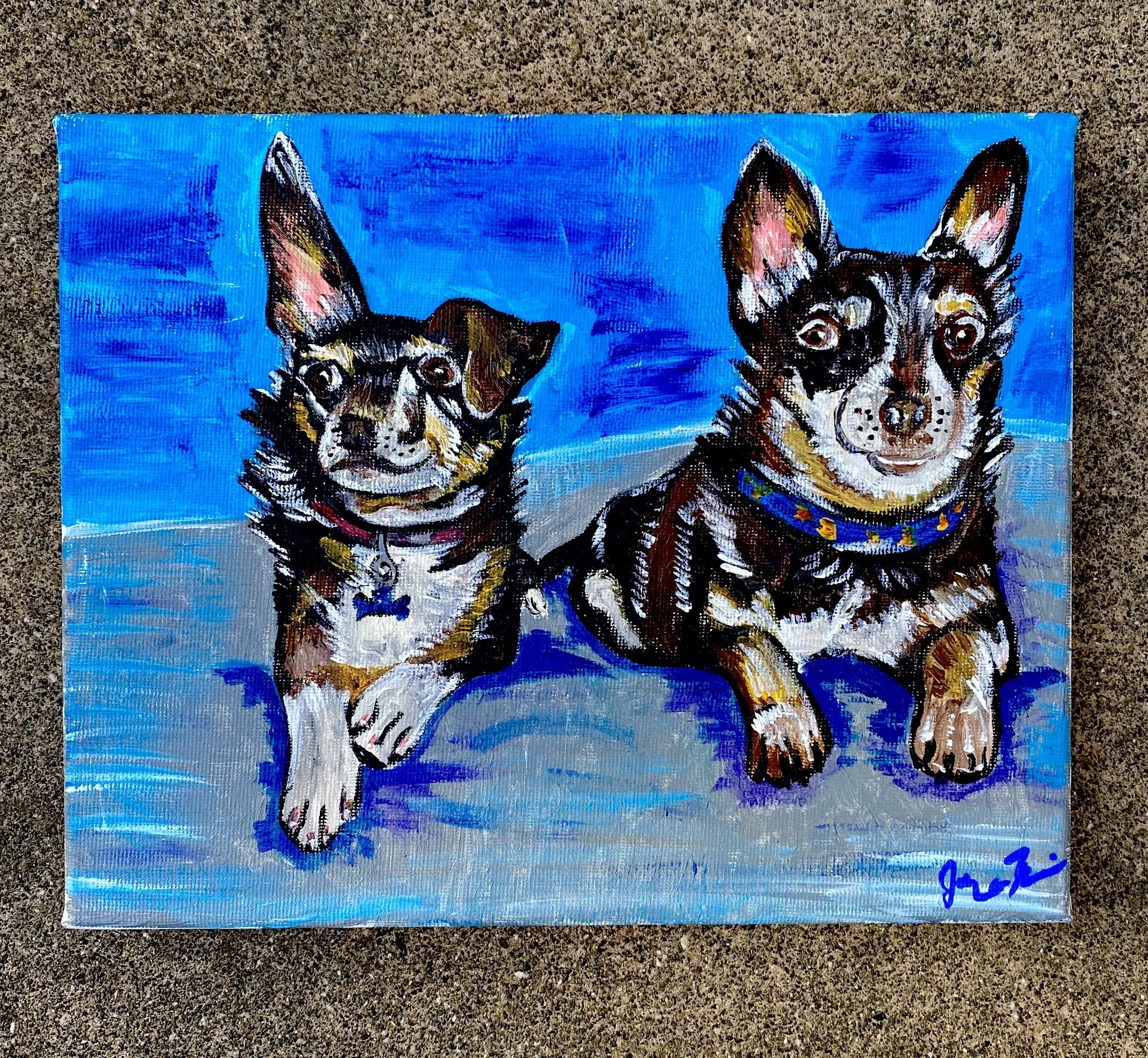 Rex and Jeff - Acrylic on 8x10in Canvas