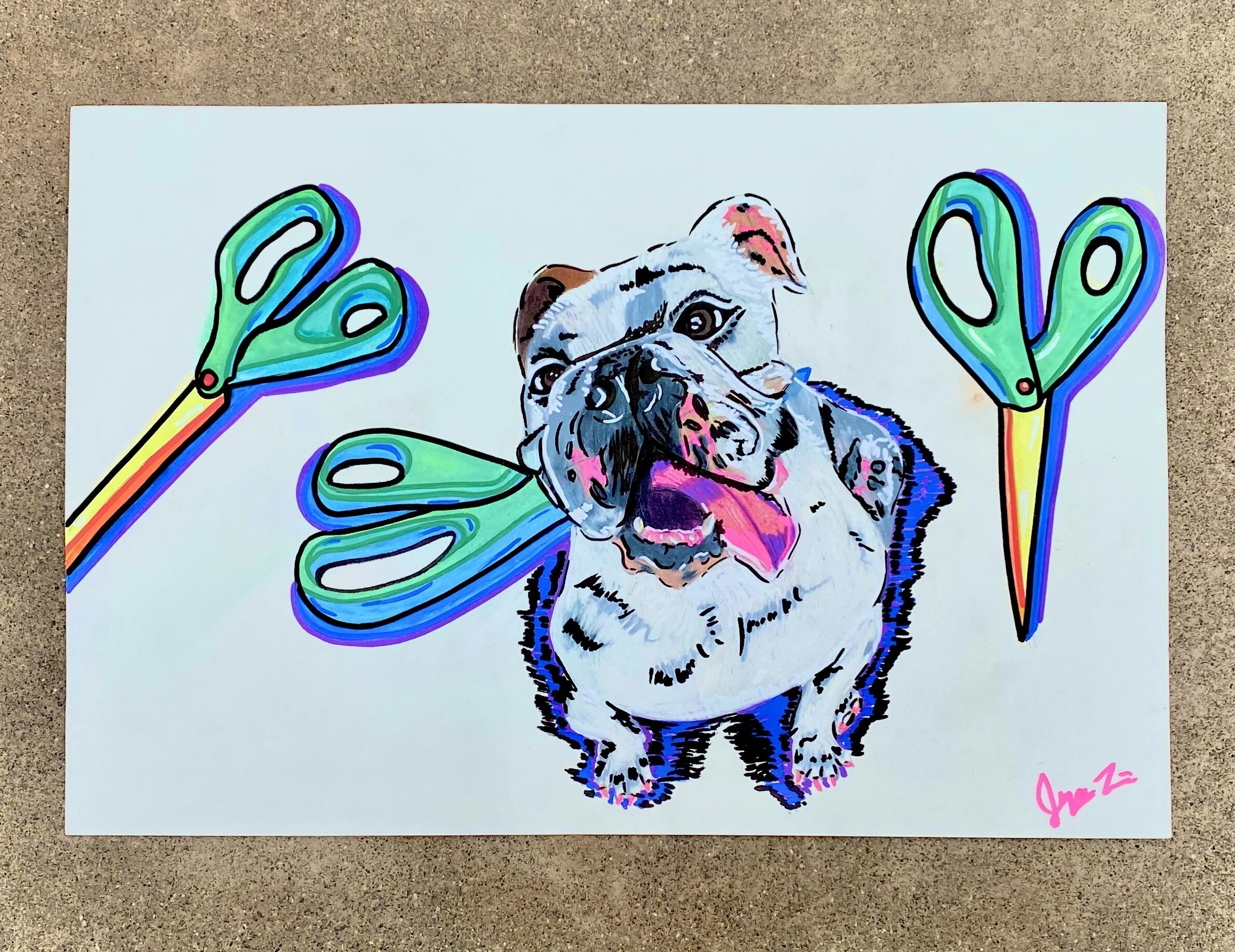 Oliver - Mixed Media on 12x18in Paper