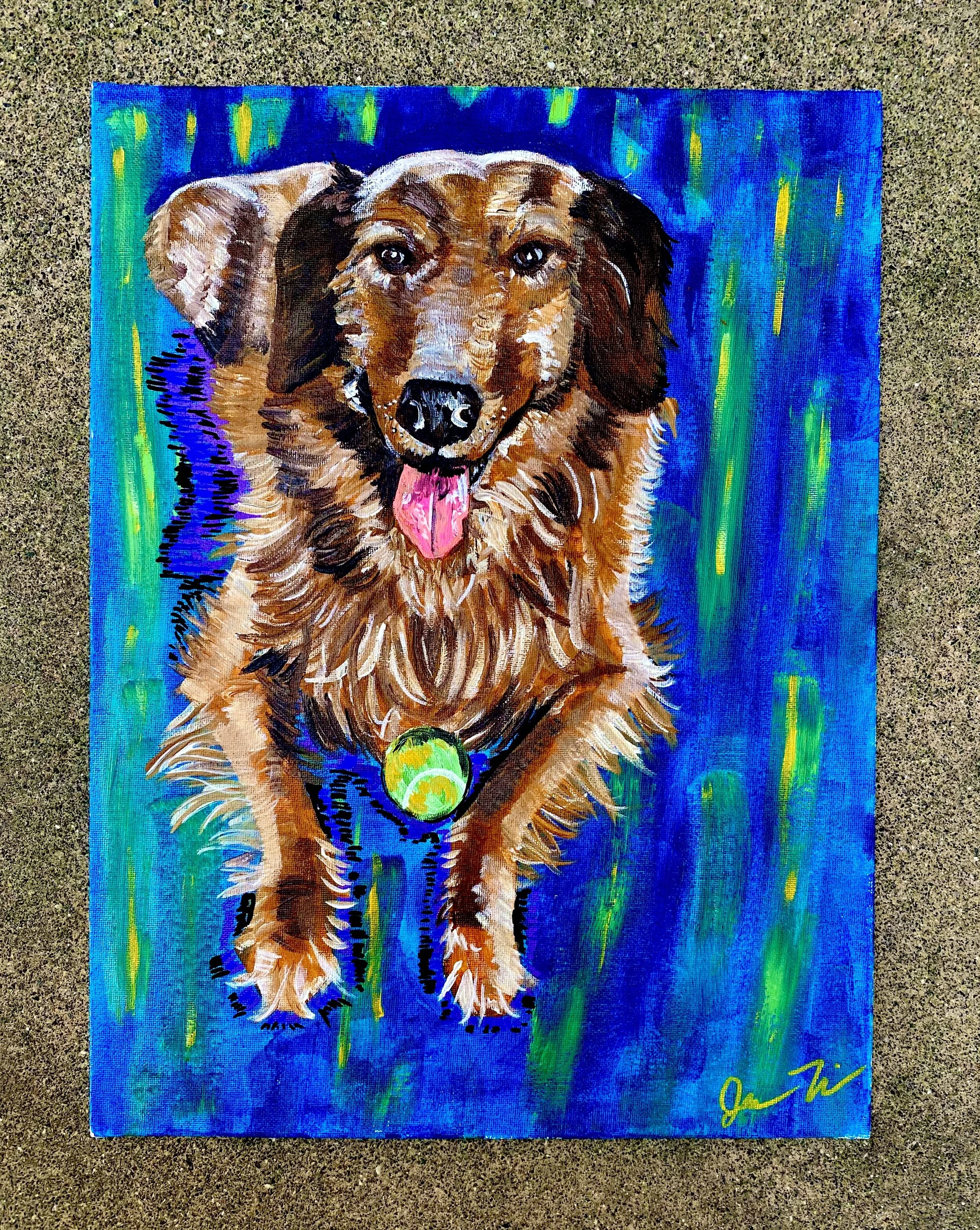 Archie - Acrylic on 12x16in Canvas