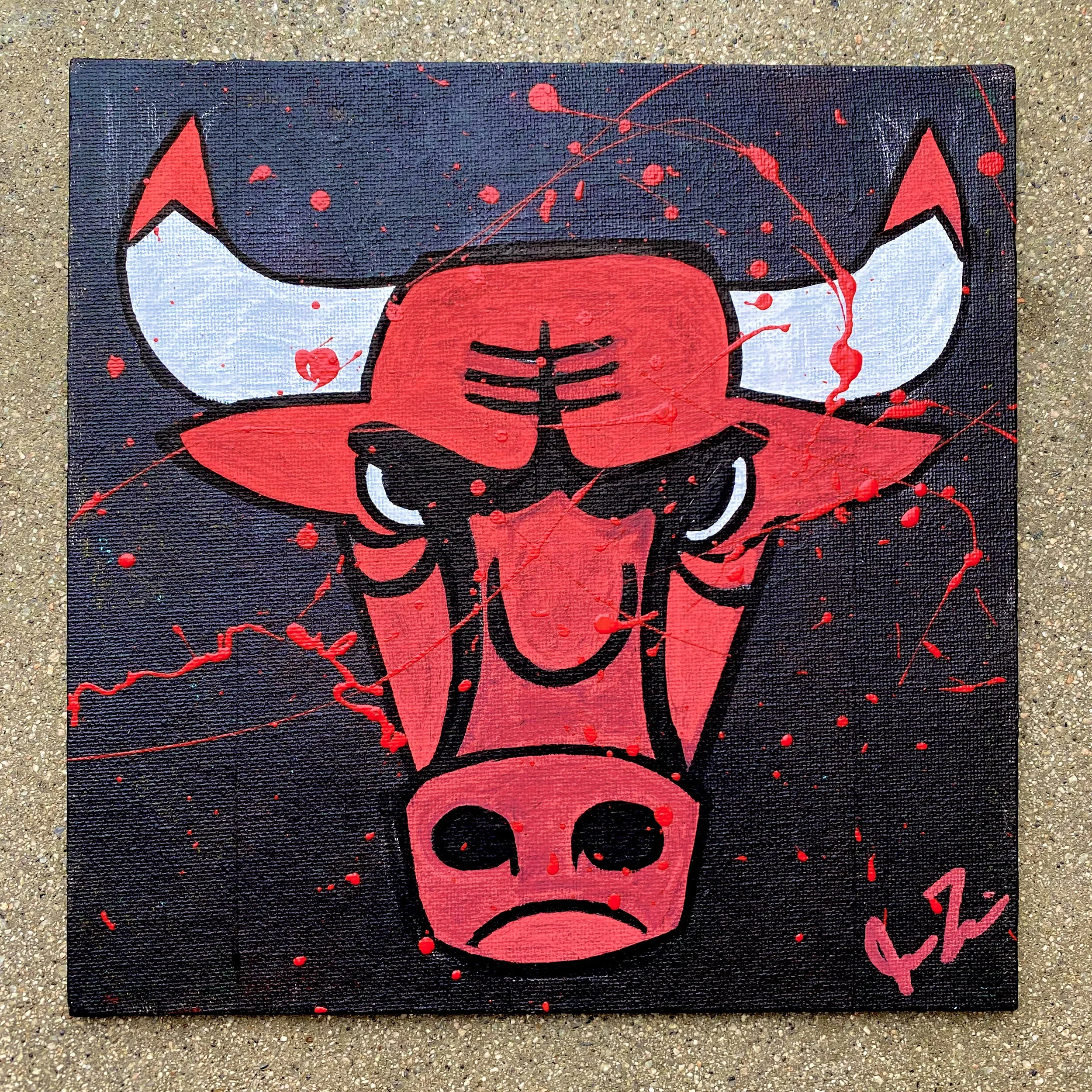 Chicago Bulls - Acrylic on 8x8in Canvas