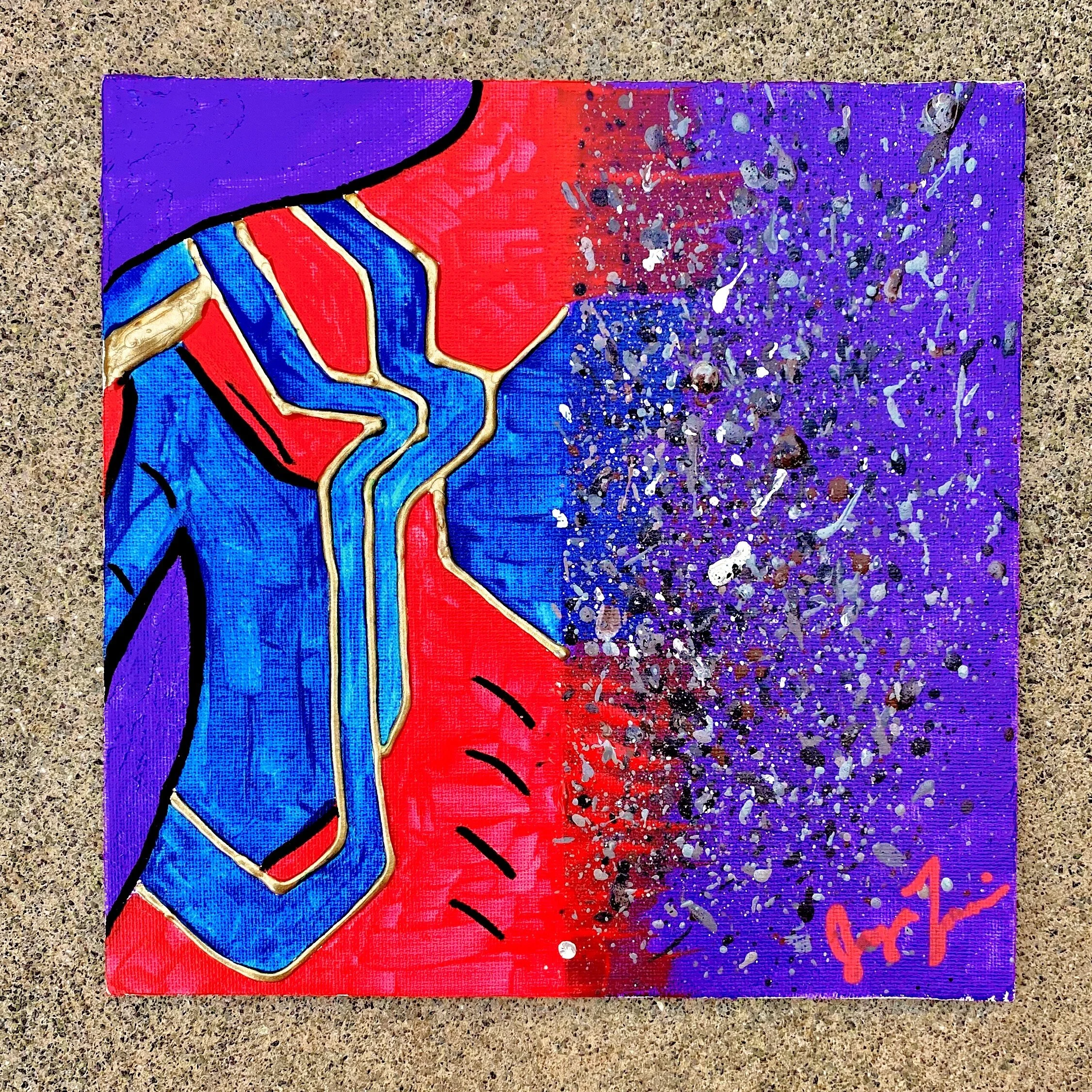 Spider-Man to Dust - Acrylic on 8x8in Canvas