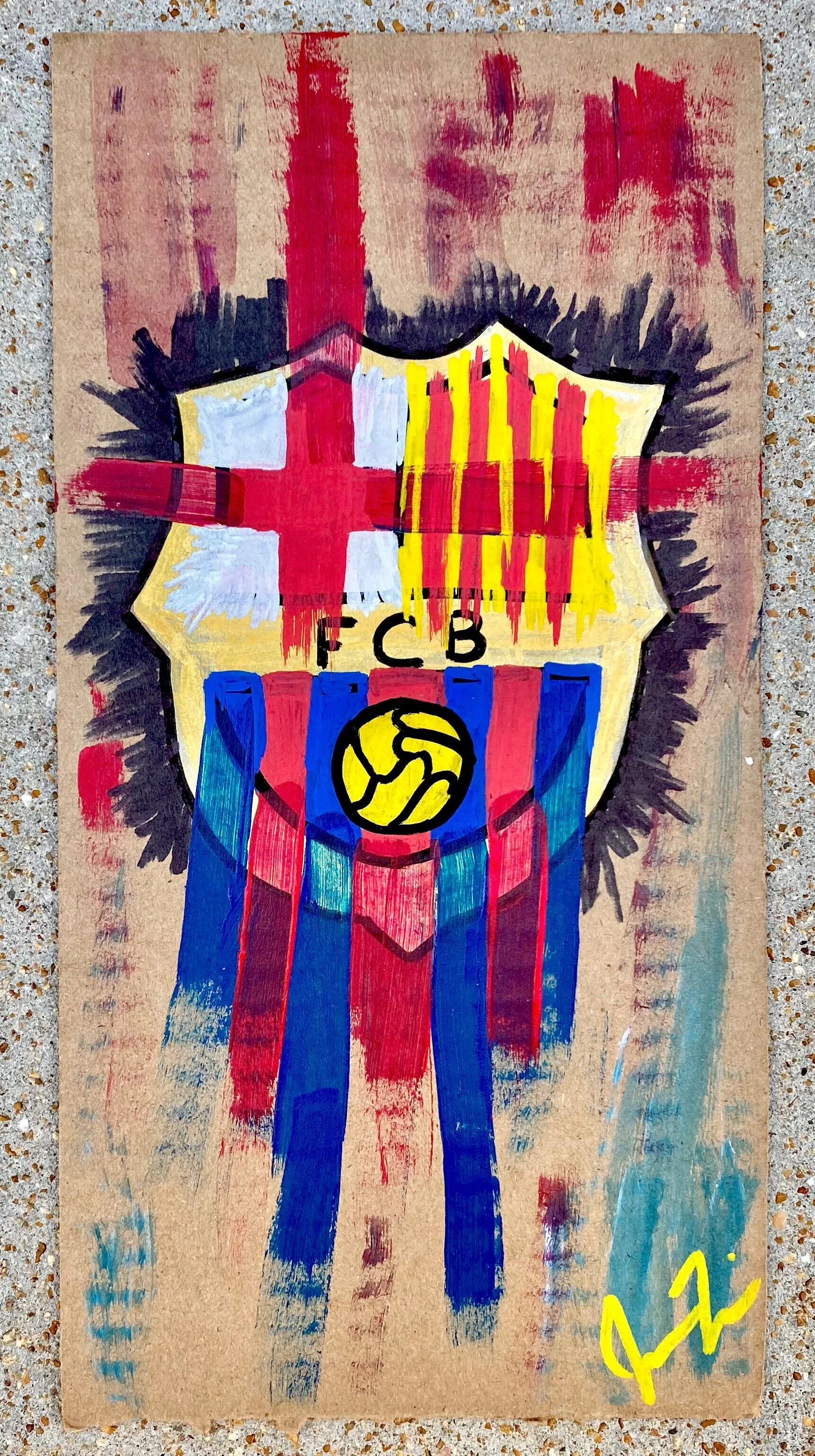 FC Barcelona - Acrylic on Cardboard