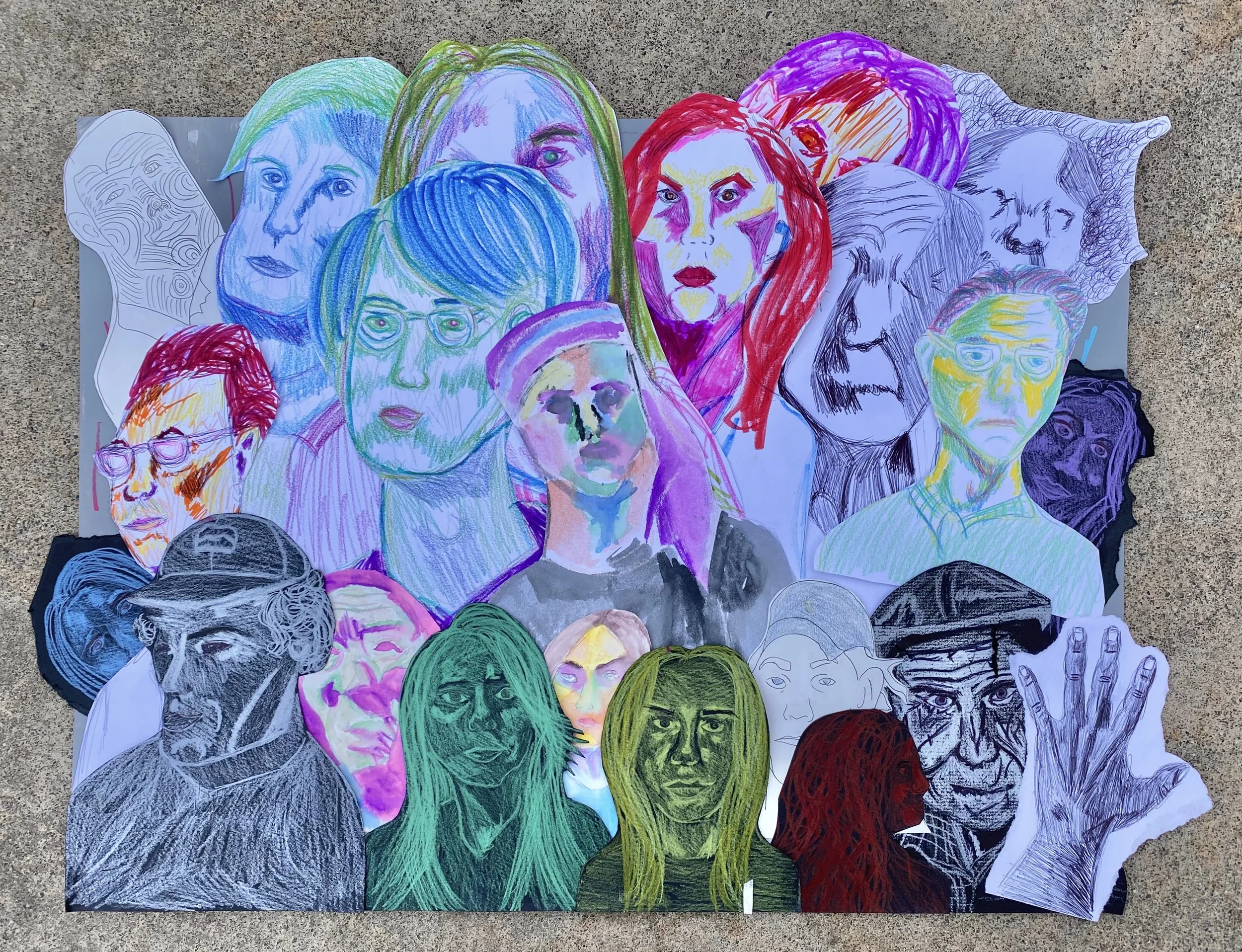 The Rejects - Mixed Media on 16x21in Art Board