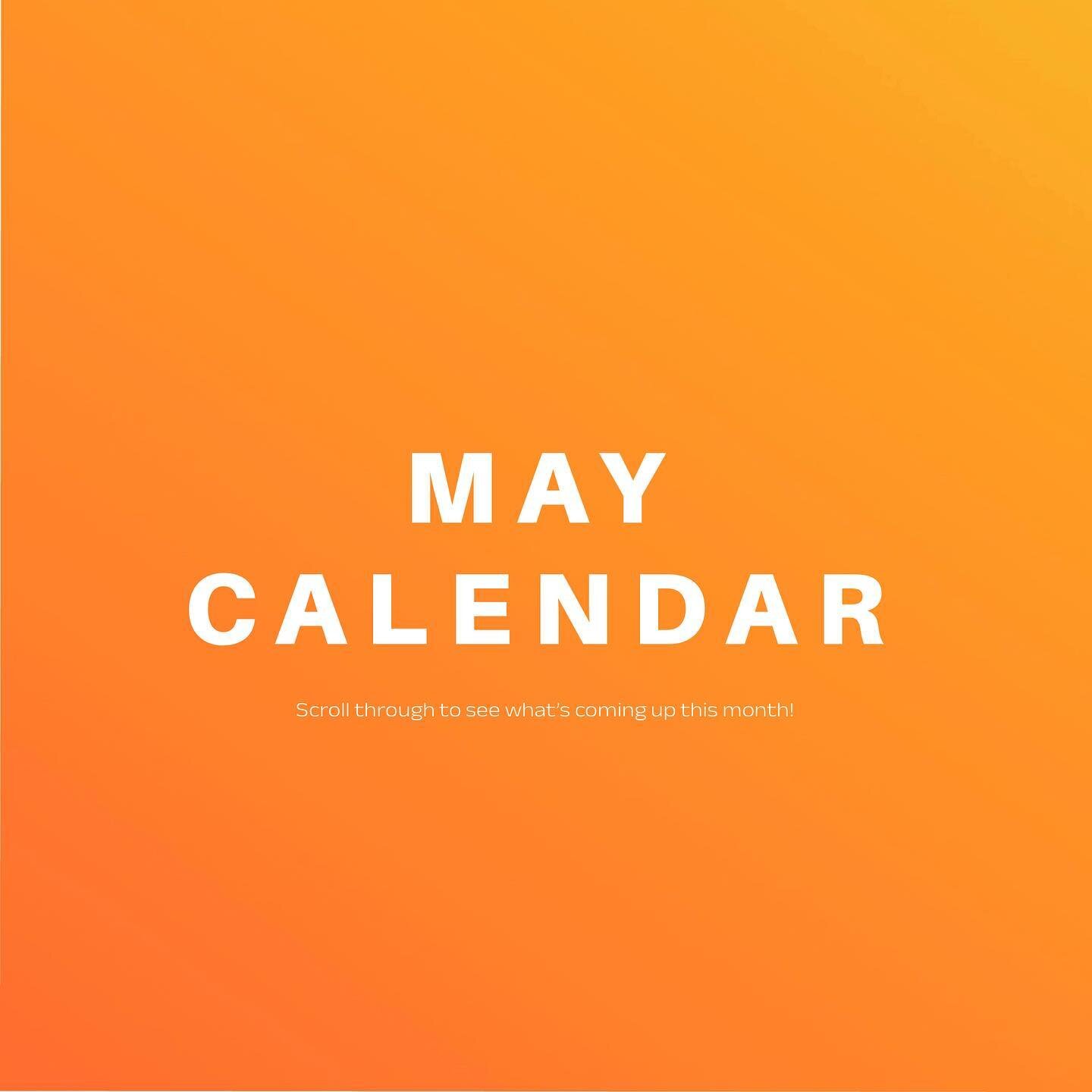 MAY CALENDAR! 

Stoked for the upcoming weeks. What are you most excited for? 

Wednesday the 3rd: PURSUIT NIGHT

Wednesday the 10th: SQUAD NIGHT (Glow Dodgeball Edition) 

Wednesday the 17th: T-TIME x SMALL GROUPS 

Wednesday the 24th: MIDS ONLY Par